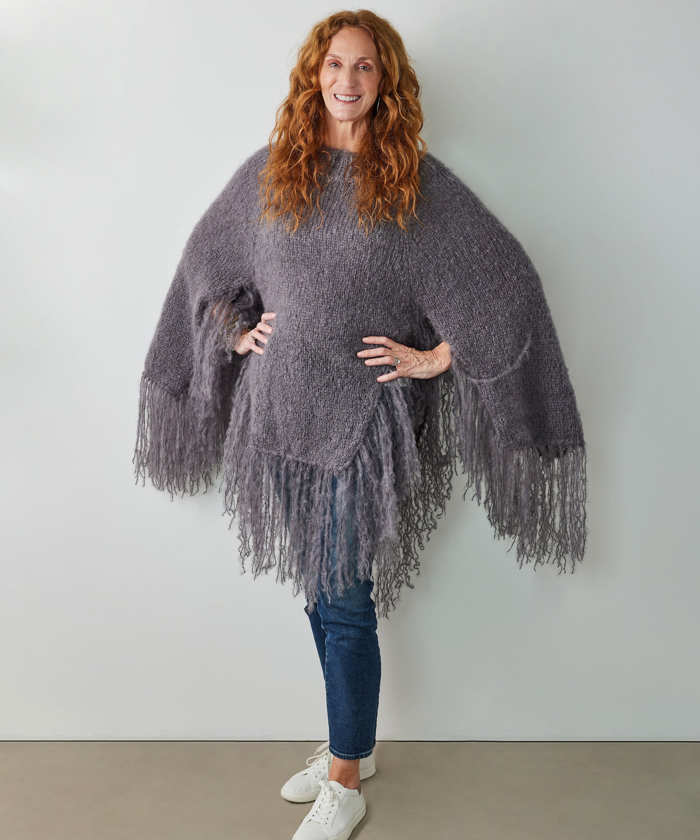 Grey Knit-Your-Own Love Poncho Kit