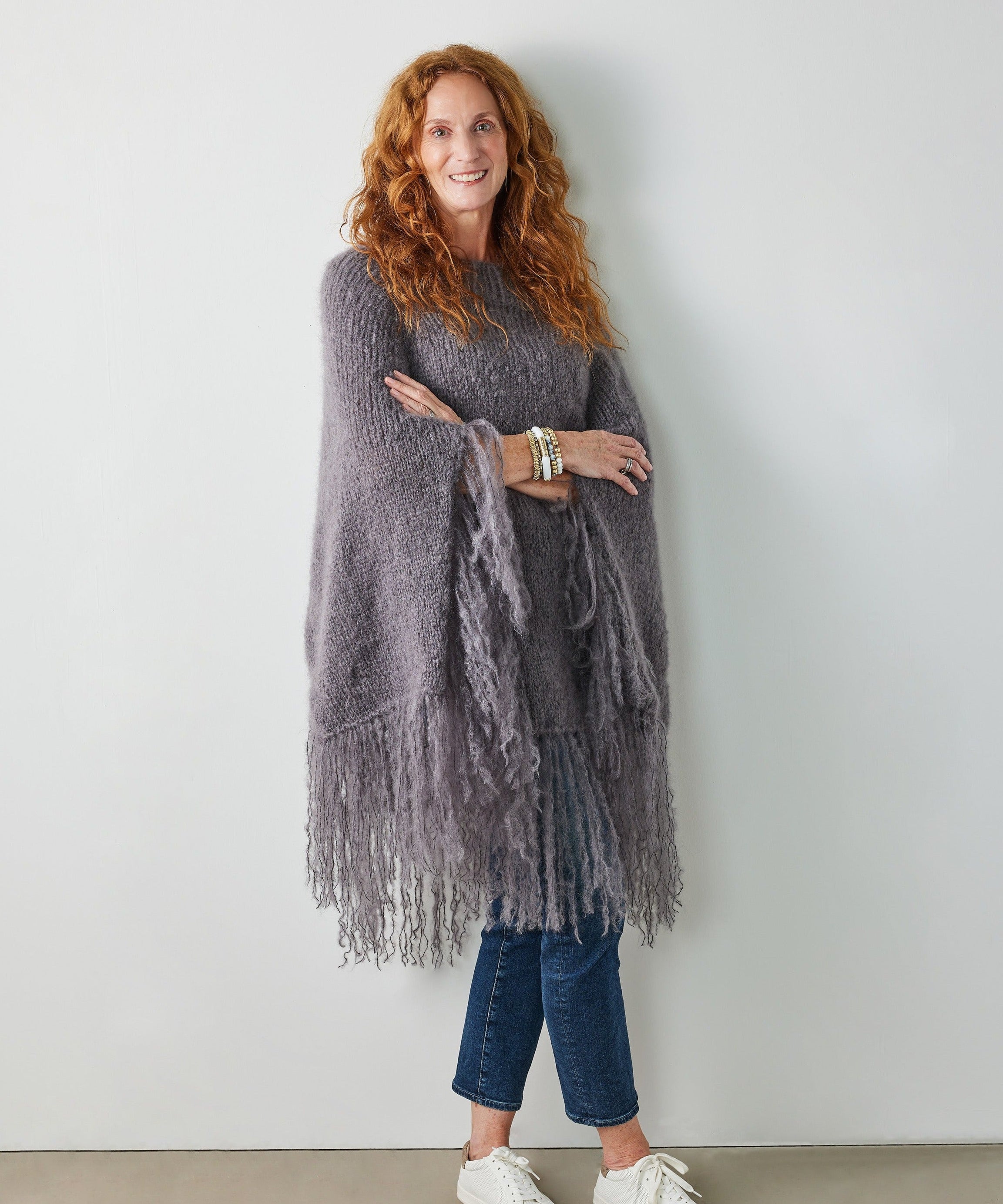 Grey Knit-Your-Own Love Poncho Kit