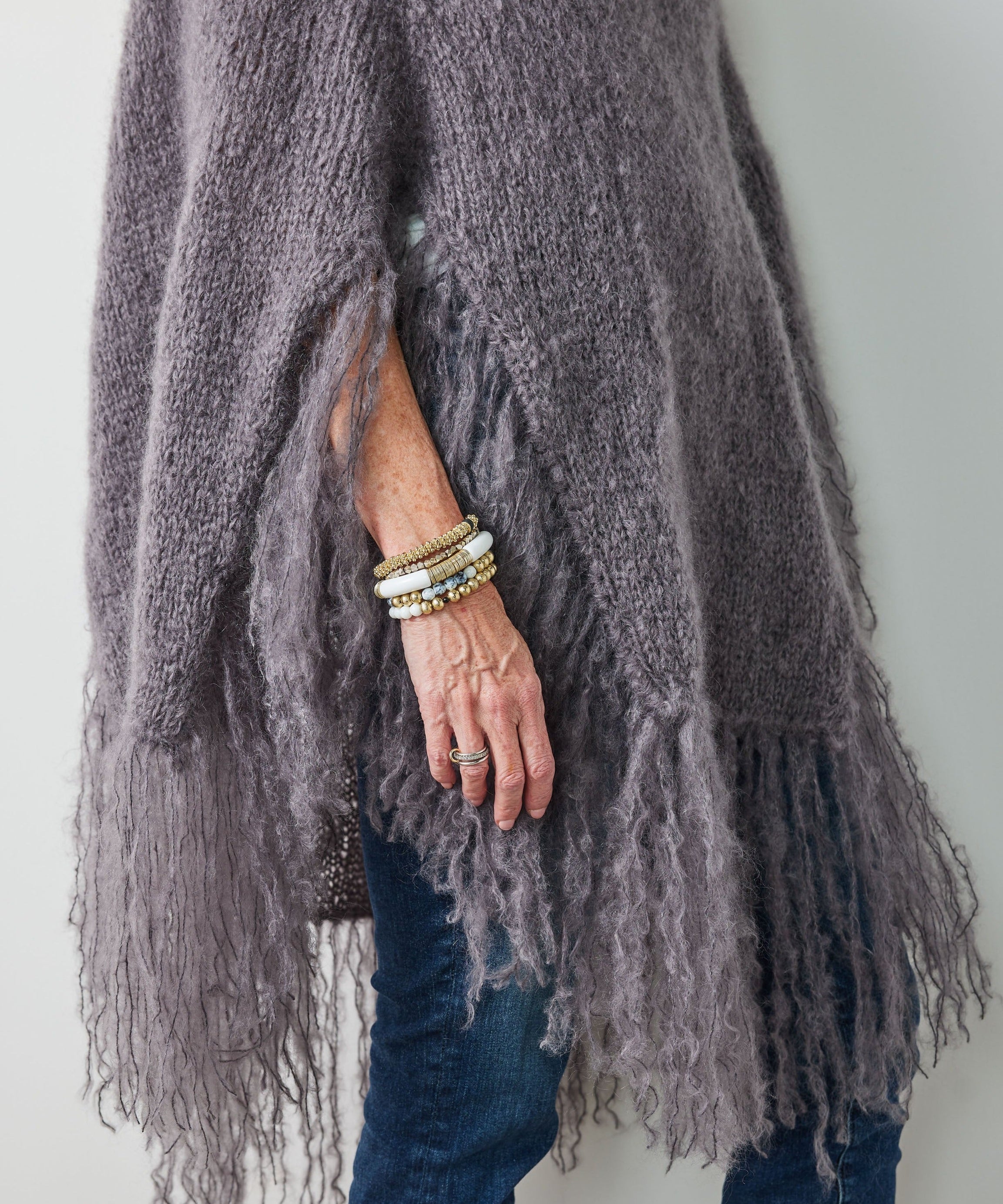 Grey Knit-Your-Own Love Poncho Kit