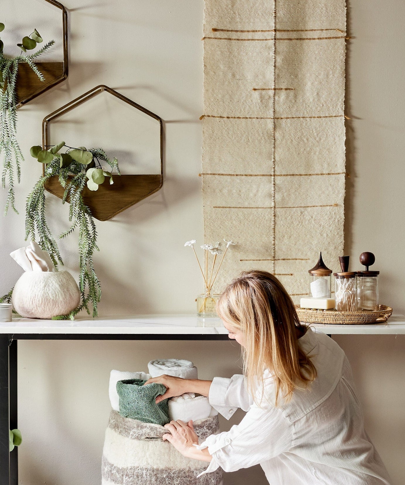 Compass Handwoven Cotton Wall Hanging