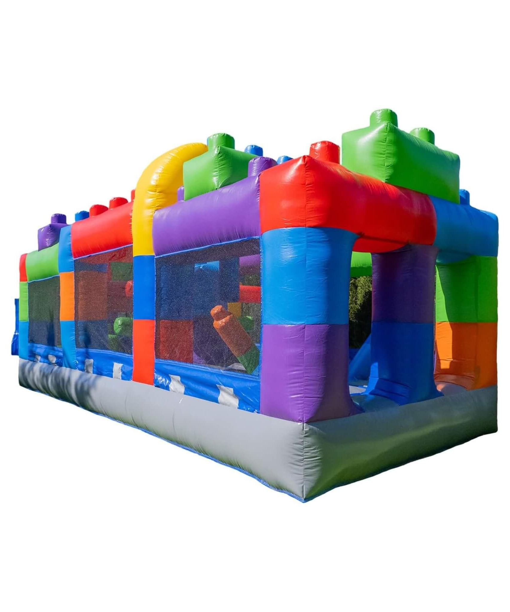 20FT Giant Multicolor Block Inflatable Obstacle Course With Large Mesh Windows (SAK75192)
