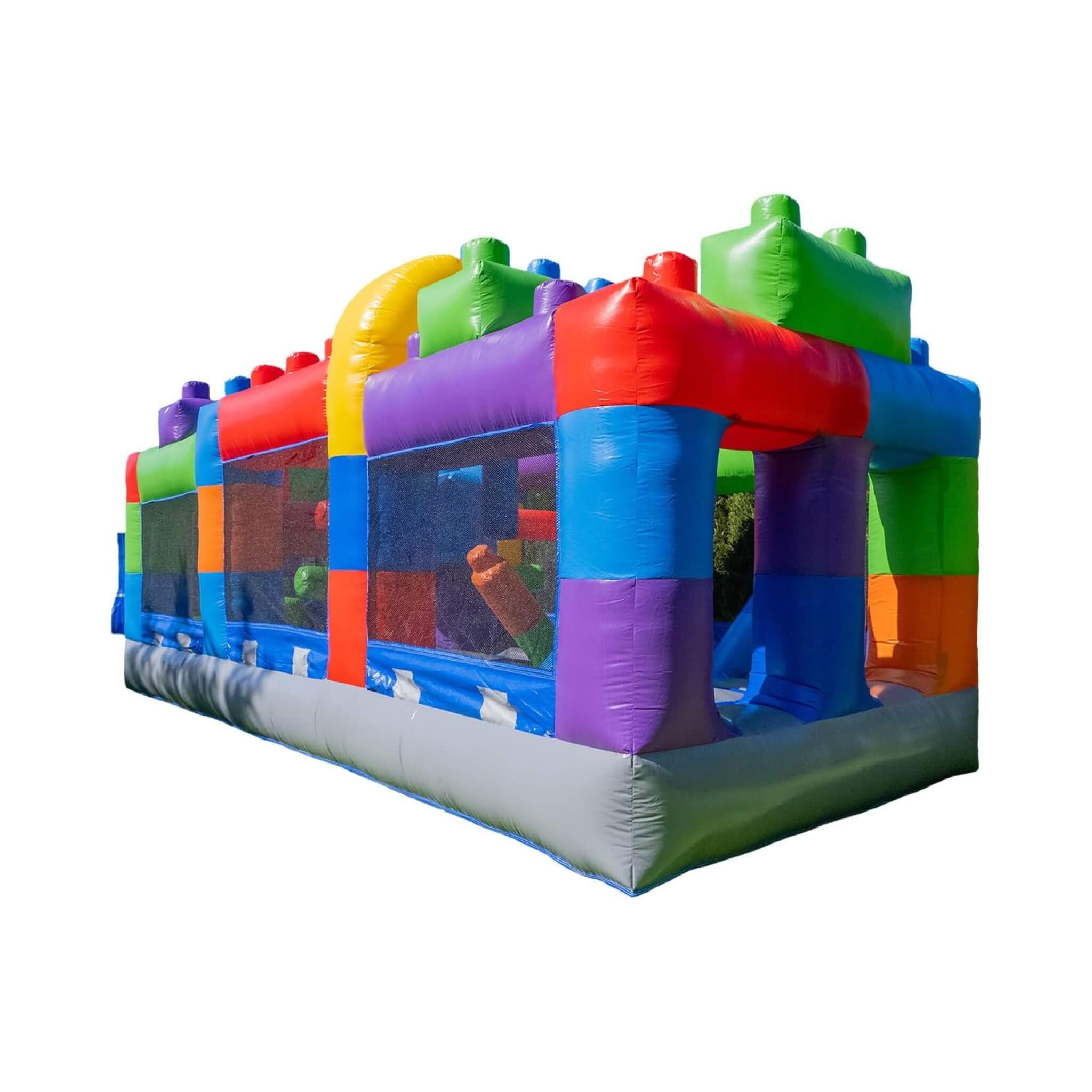 20FT Giant Multicolor Block Inflatable Obstacle Course With Large Mesh Windows (SAK75192)