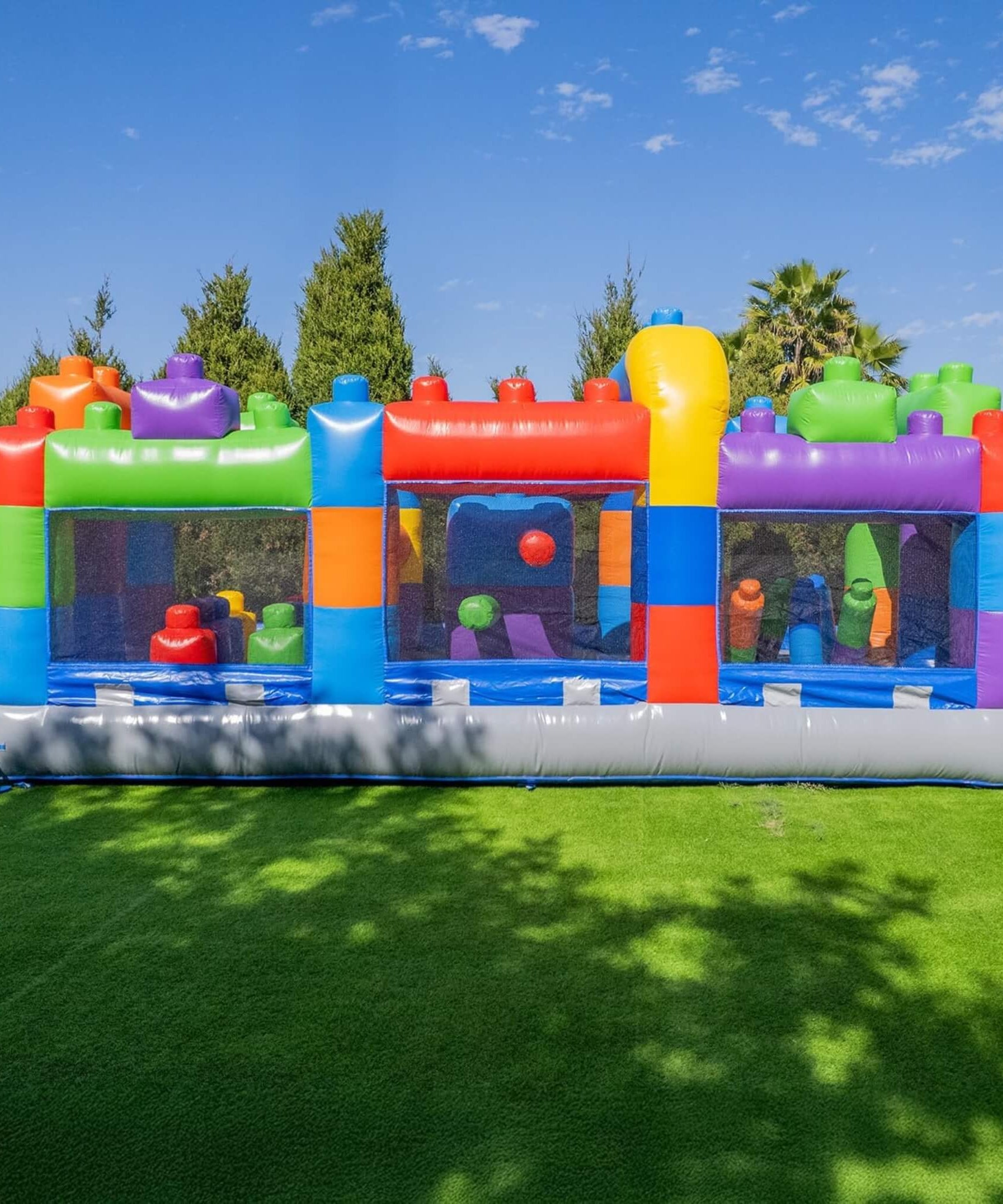 20FT Giant Multicolor Block Inflatable Obstacle Course With Large Mesh Windows (SAK75192)