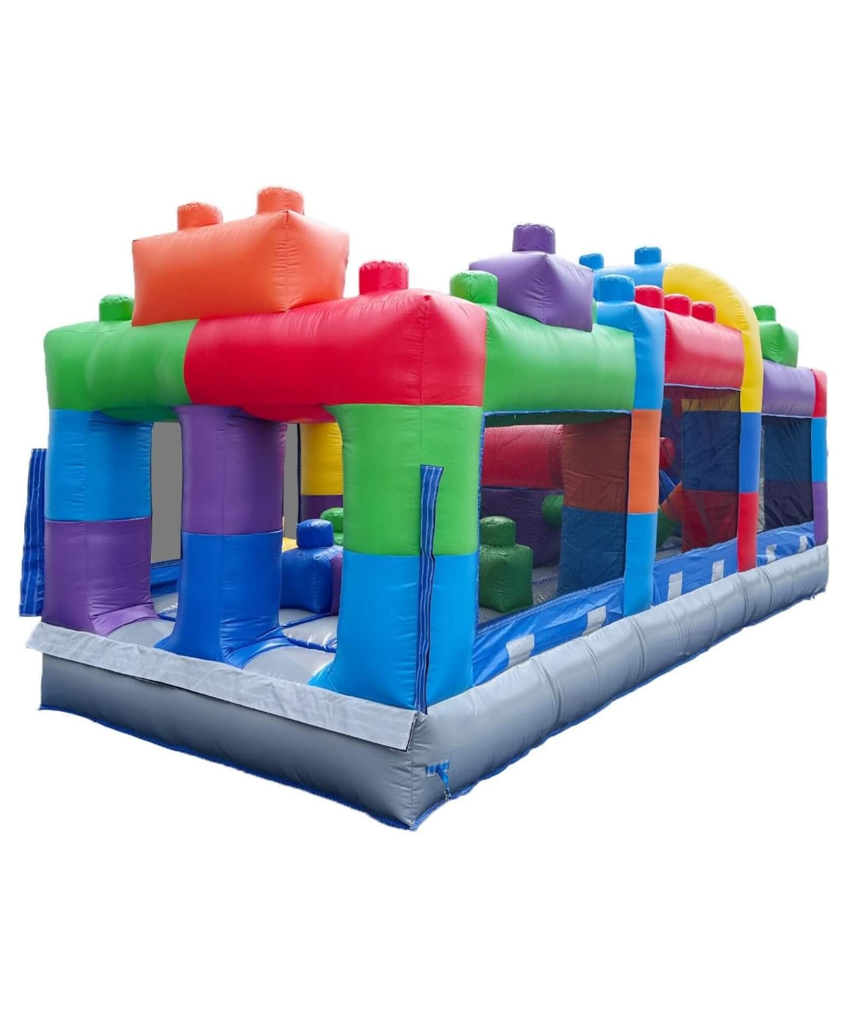 20FT Giant Multicolor Block Inflatable Obstacle Course With Large Mesh Windows (SAK75192)
