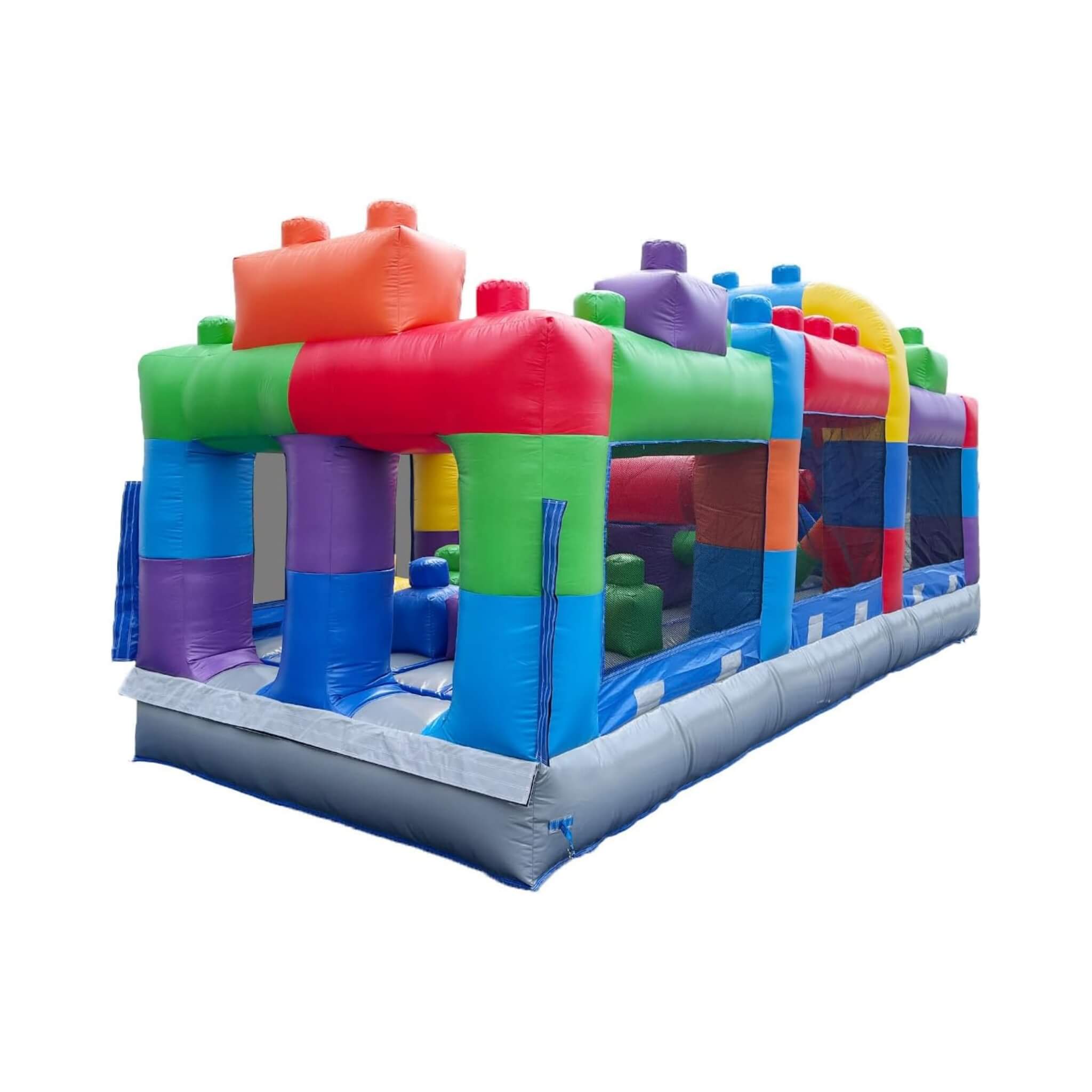 20FT Giant Multicolor Block Inflatable Obstacle Course With Large Mesh Windows (SAK75192)