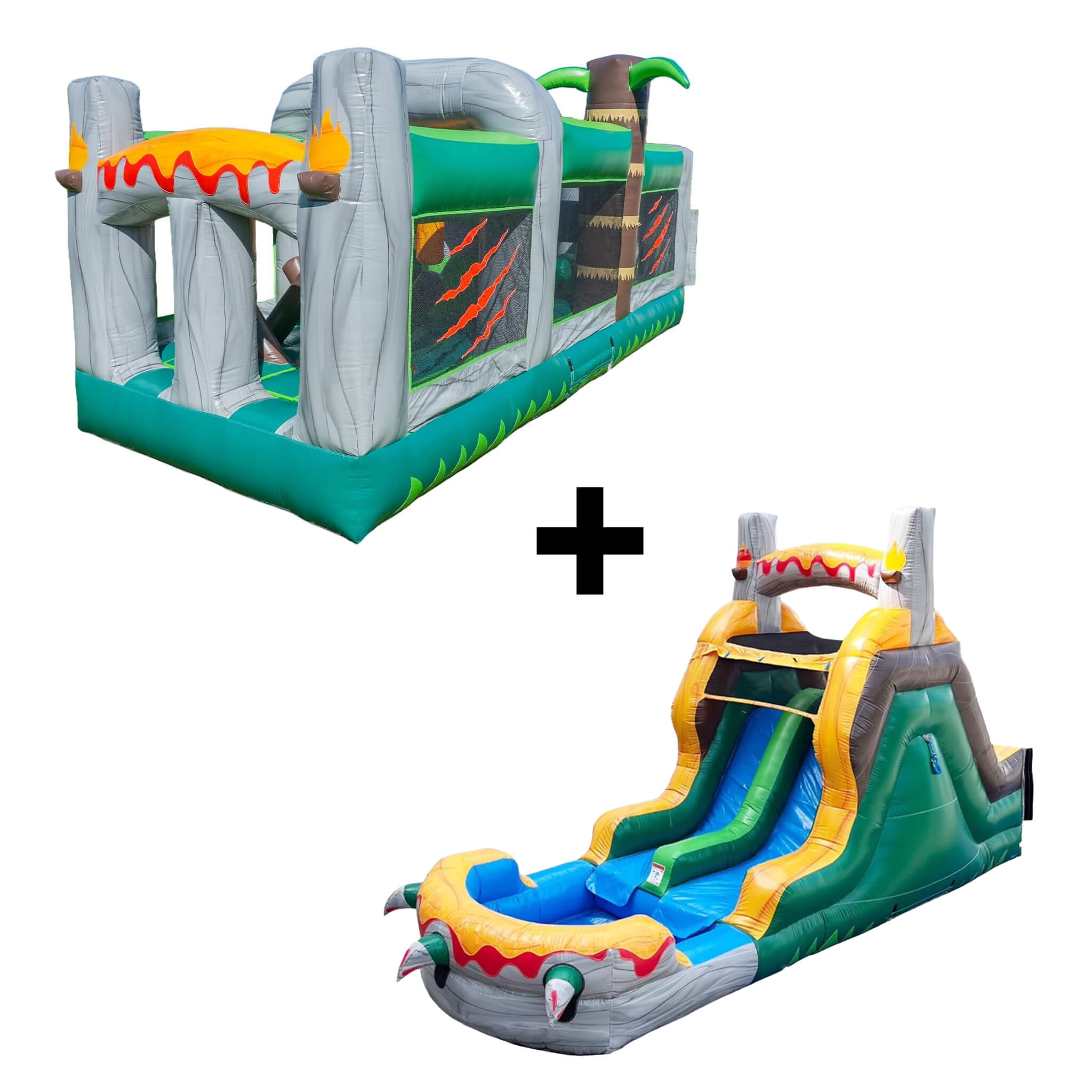 20FT Inflatable Dinosaur Obstacle Course With Blower (SAK90817)