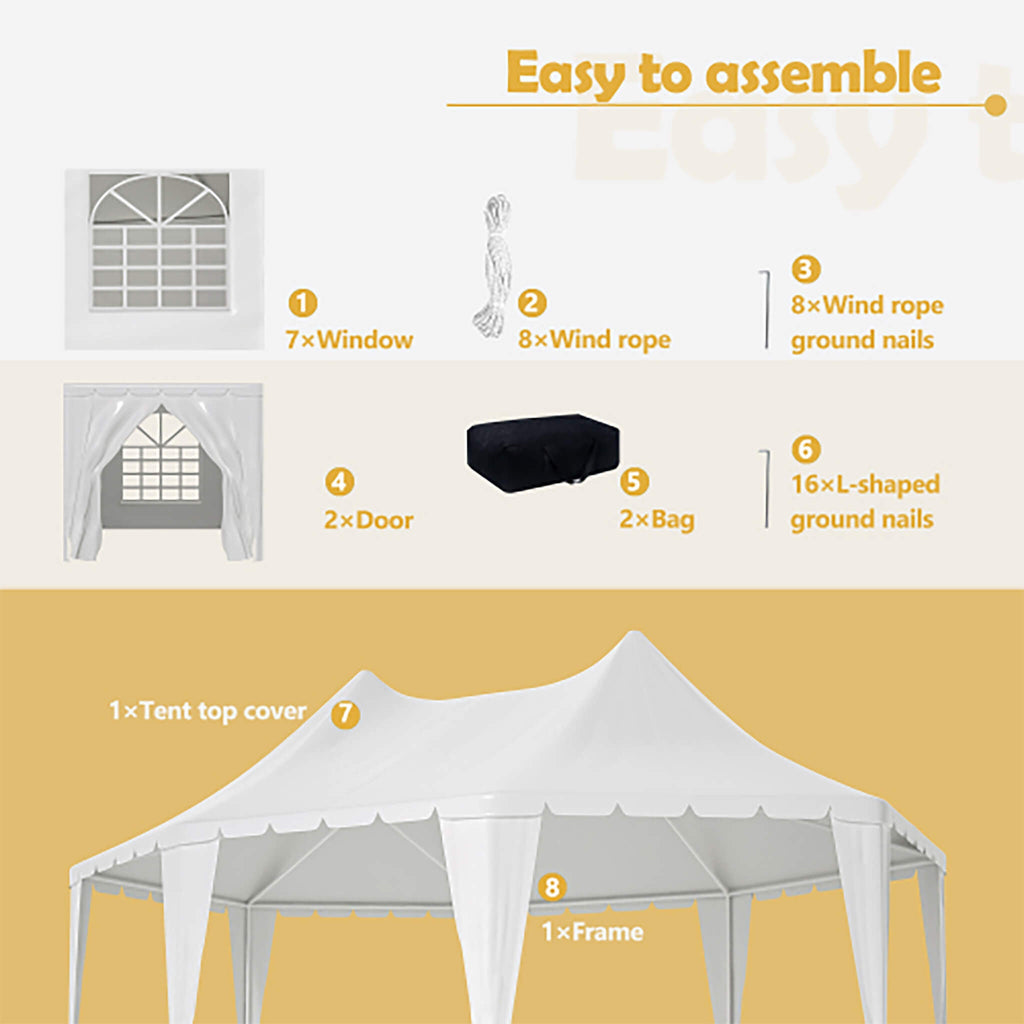 [20X15FT] Extra-Large Heavy-Duty Outdoor Waterproof Party And Wedding Tent With Steel Frame (SAK07645)