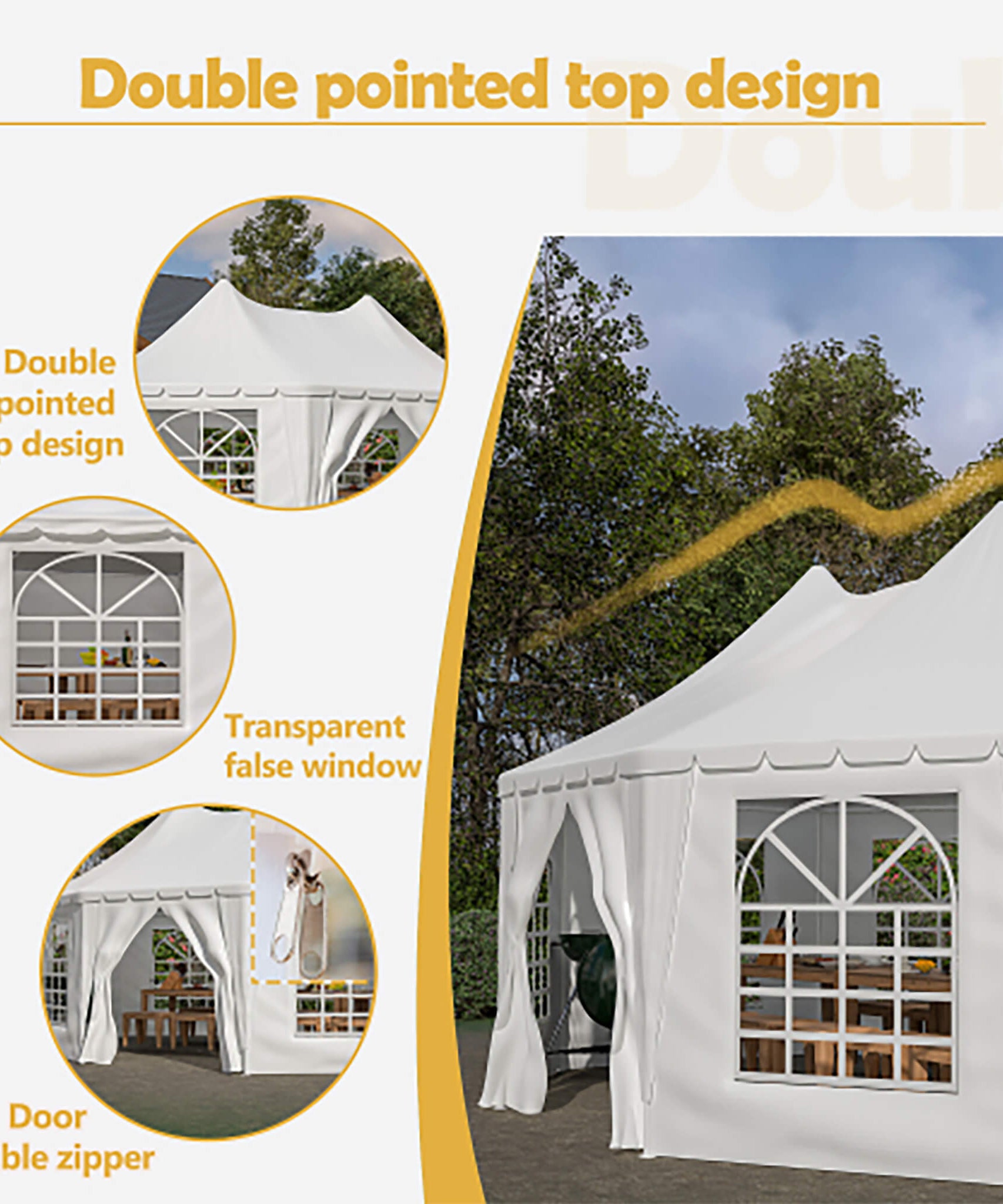 [20X15FT] Extra-Large Heavy-Duty Outdoor Waterproof Party And Wedding Tent With Steel Frame (SAK07645)
