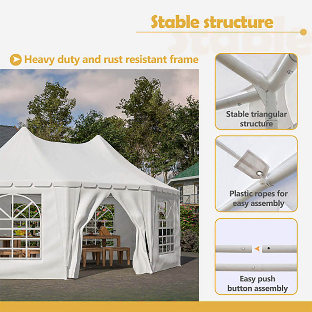[20X15FT] Extra-Large Heavy-Duty Outdoor Waterproof Party And Wedding Tent With Steel Frame (SAK07645)