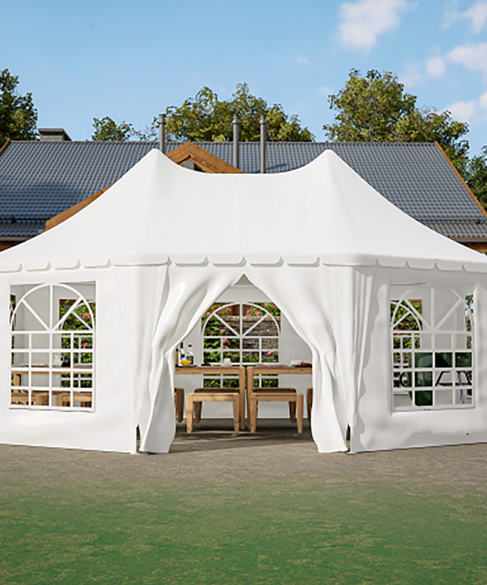 [20X15FT] Extra-Large Heavy-Duty Outdoor Waterproof Party And Wedding Tent With Steel Frame (SAK07645)