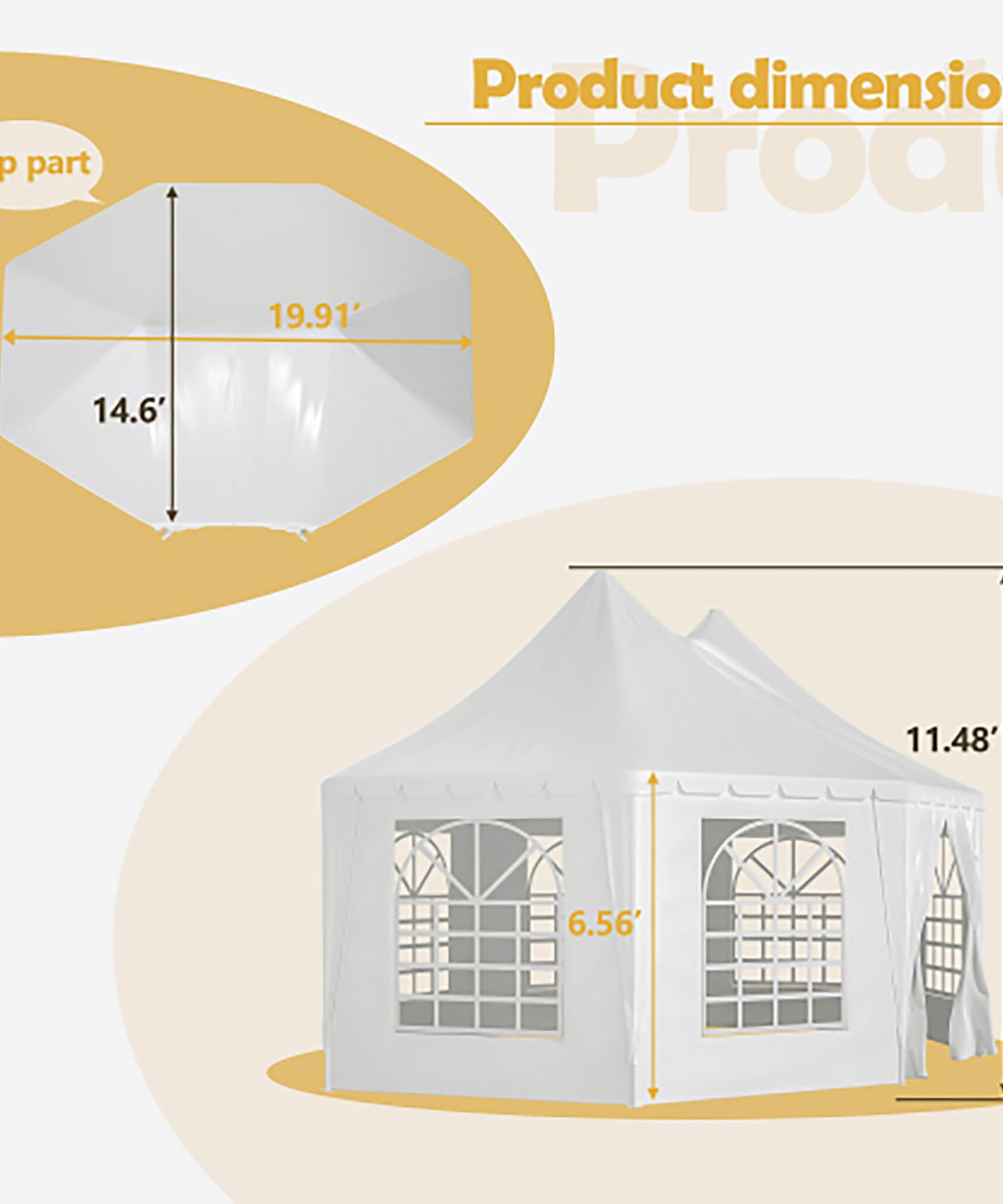 [20X15FT] Extra-Large Heavy-Duty Outdoor Waterproof Party And Wedding Tent With Steel Frame (SAK07645)