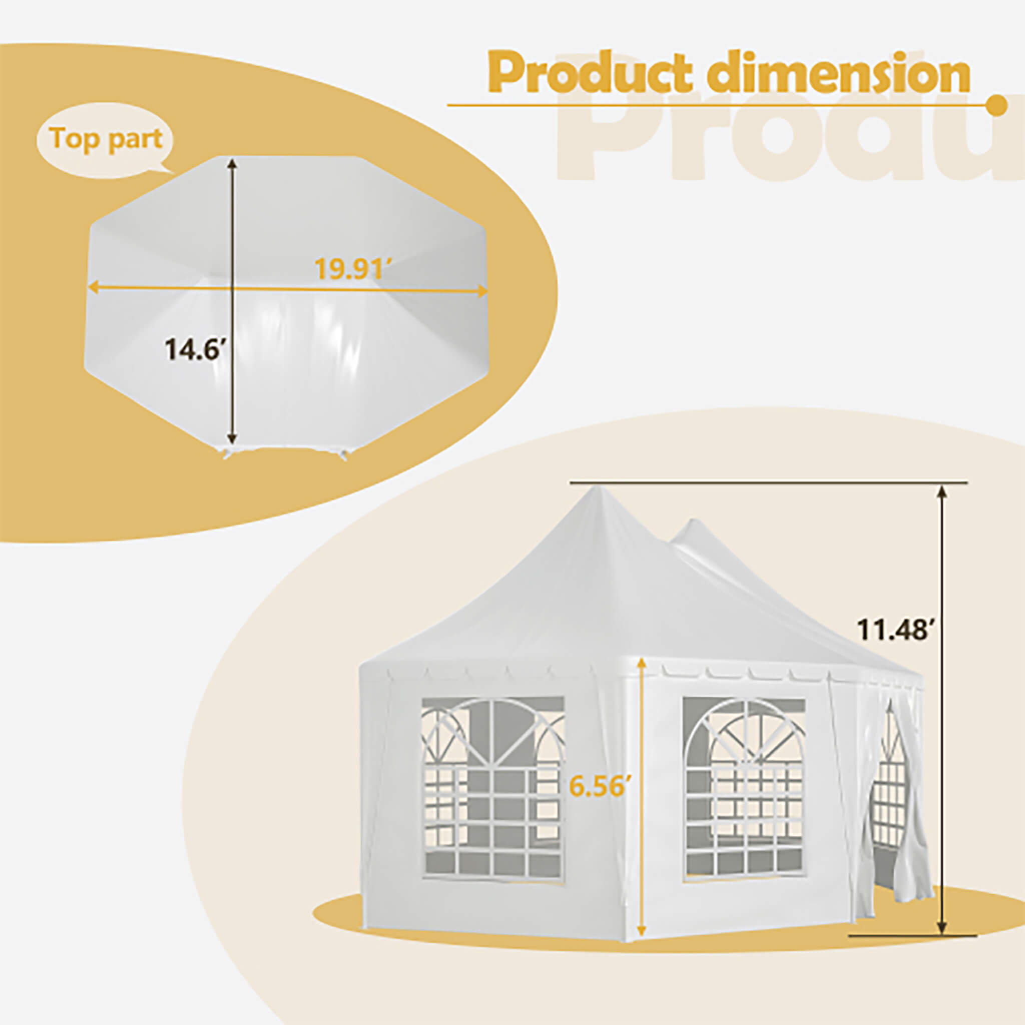 [20X15FT] Extra-Large Heavy-Duty Outdoor Waterproof Party And Wedding Tent With Steel Frame (SAK07645)