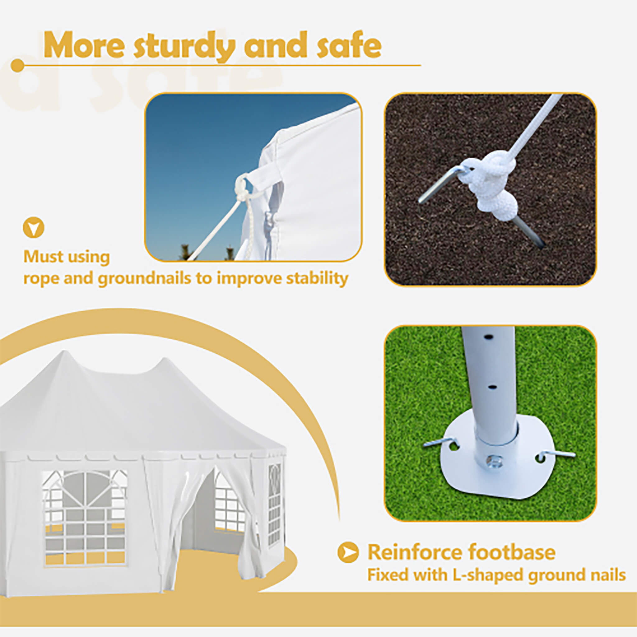 [20X15FT] Extra-Large Heavy-Duty Outdoor Waterproof Party And Wedding Tent With Steel Frame (SAK07645)