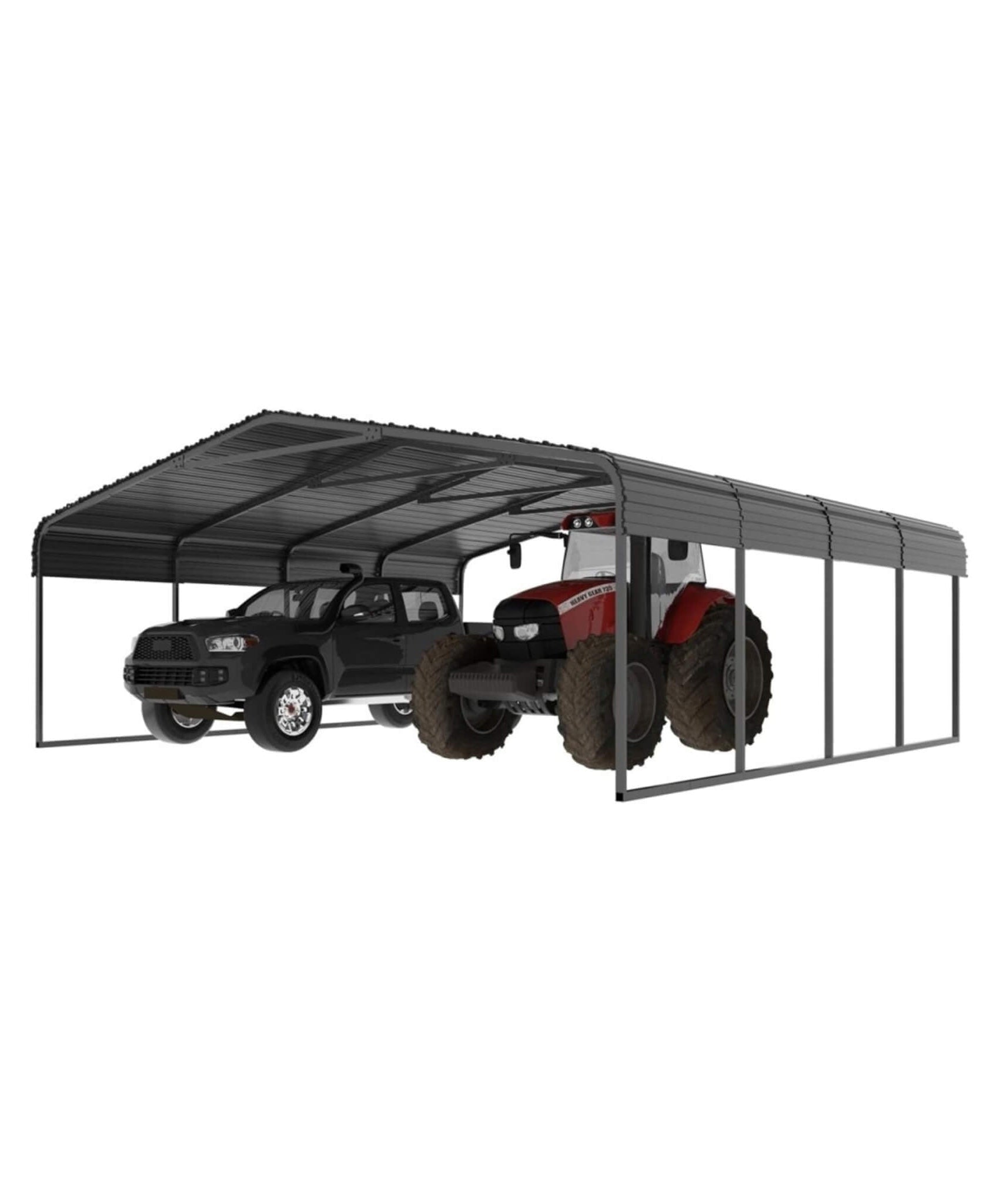 [20X20FT] Alora Extra Large Premium Heavy-Duty Outdoor Metal Carport Shelter (SAK97425)