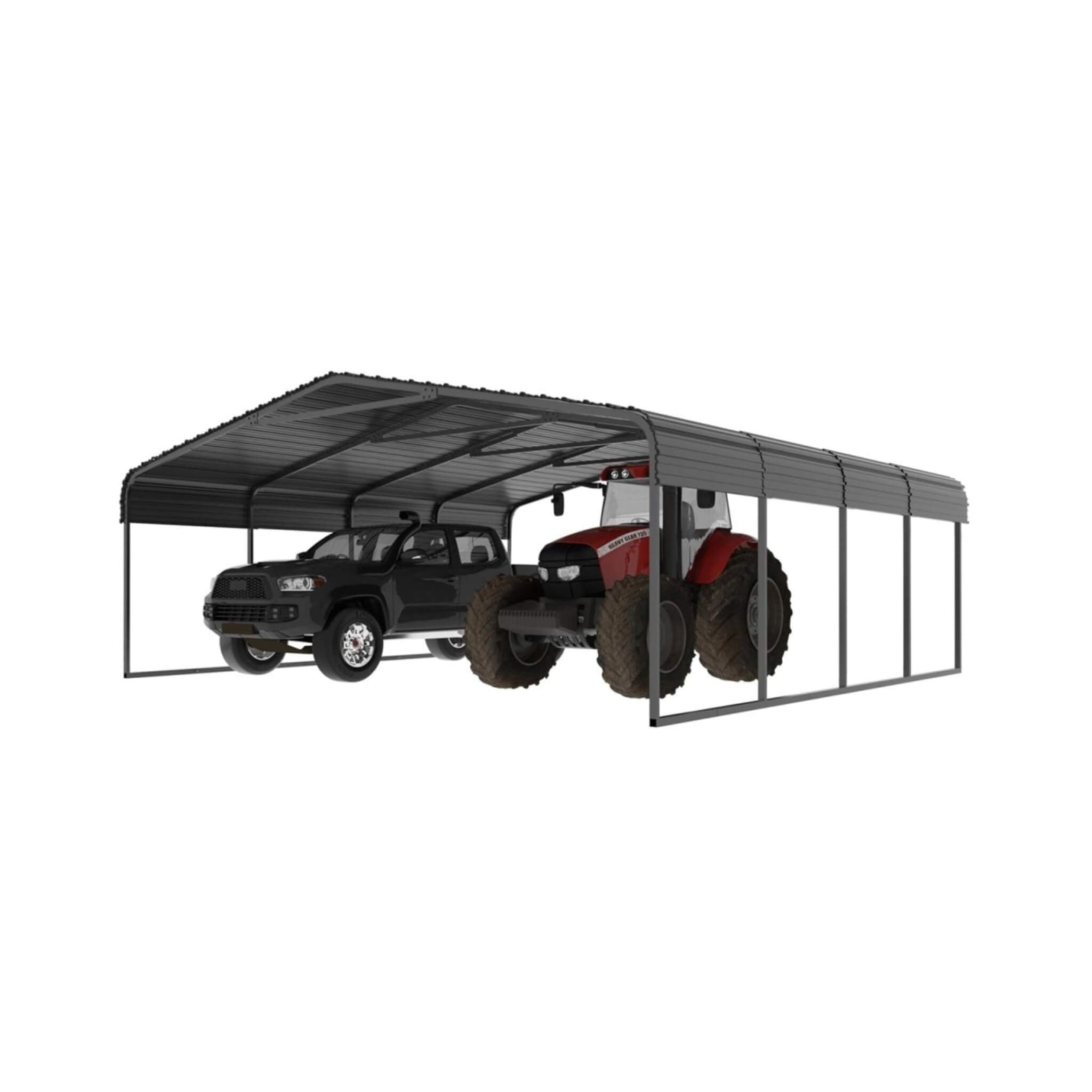 [20X20FT] Alora Extra Large Premium Heavy-Duty Outdoor Metal Carport Shelter (SAK97425)
