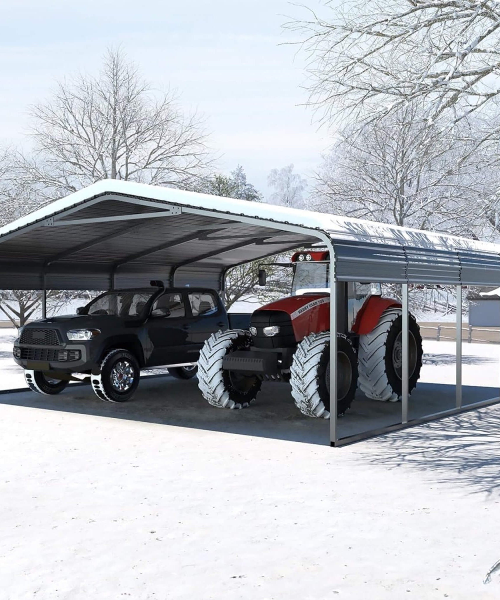 [20X20FT] Alora Extra Large Premium Heavy-Duty Outdoor Metal Carport Shelter (SAK97425)