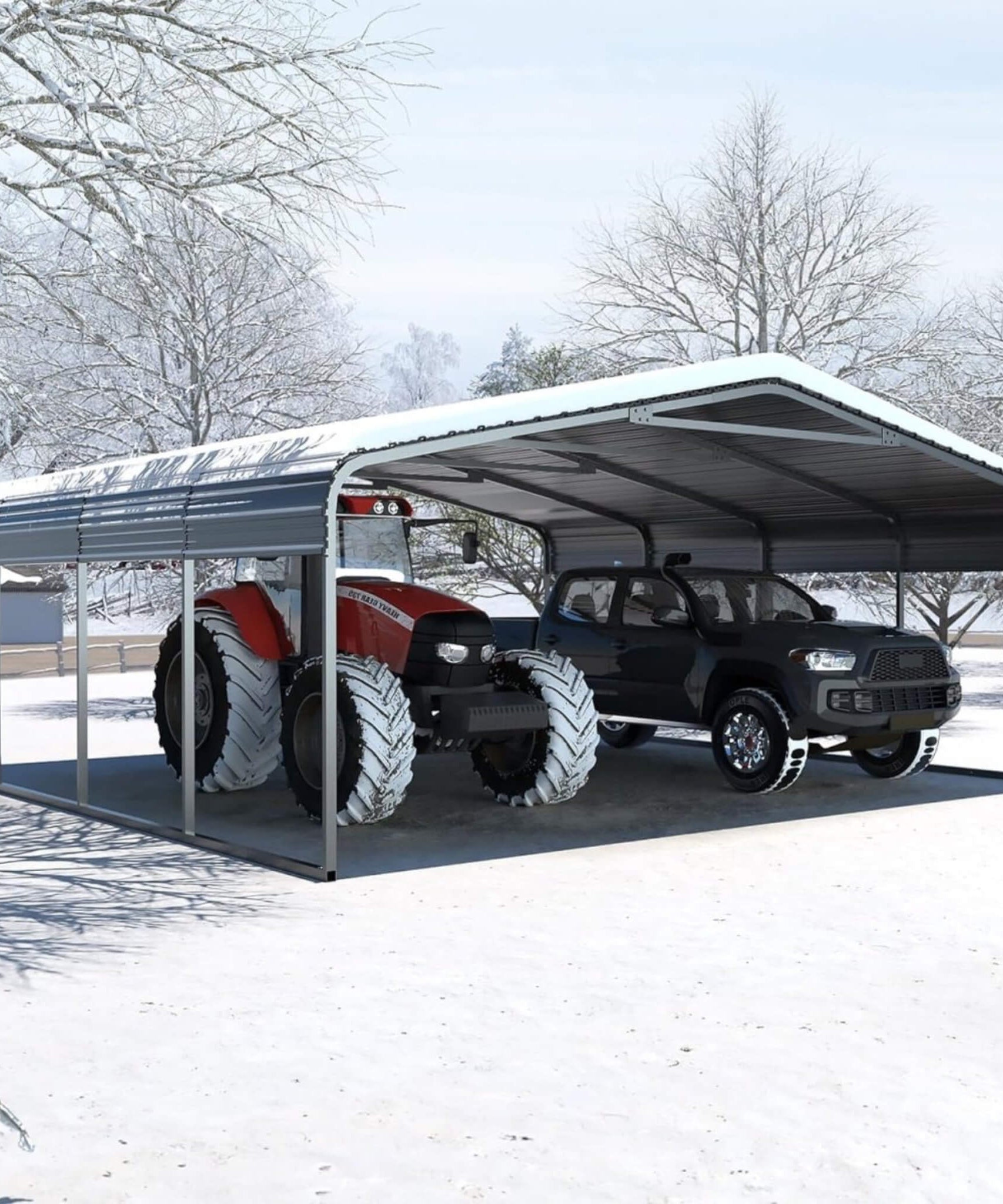 [20X20FT] Alora Extra Large Premium Heavy-Duty Outdoor Metal Carport Shelter (SAK97425)