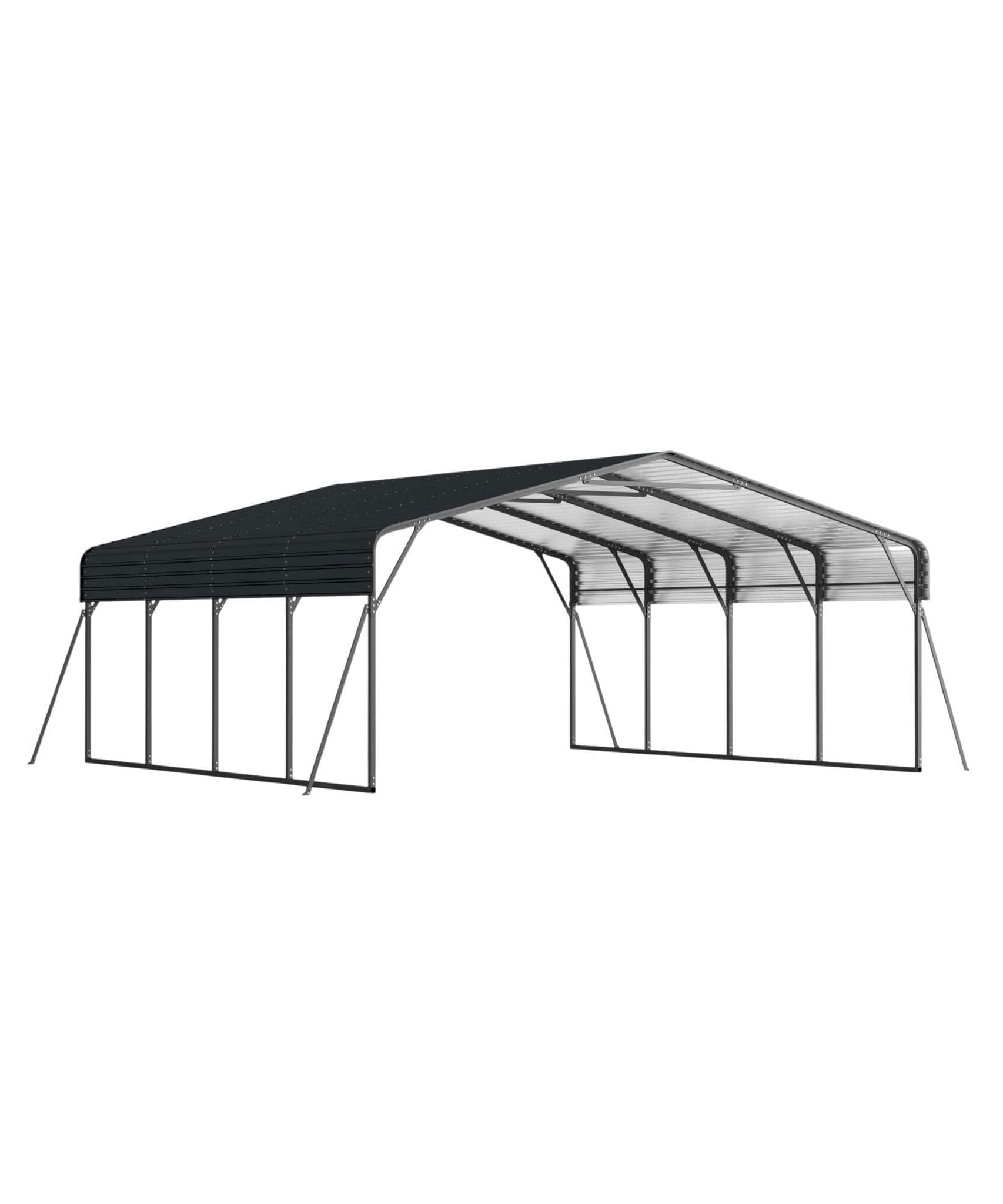 [20X20FT] Alora Extra Large Heavy-Duty Outdoor Metal Carport With Galvanized Steel Roof For Cars, Boats And Trucks (SAK75633)