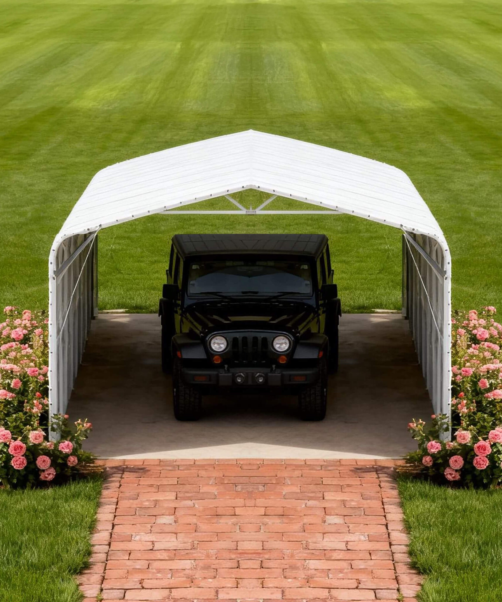 [20X30FT] Alora Heavy-Duty Outdoor Galvanized Steel Carport (SAK21596)