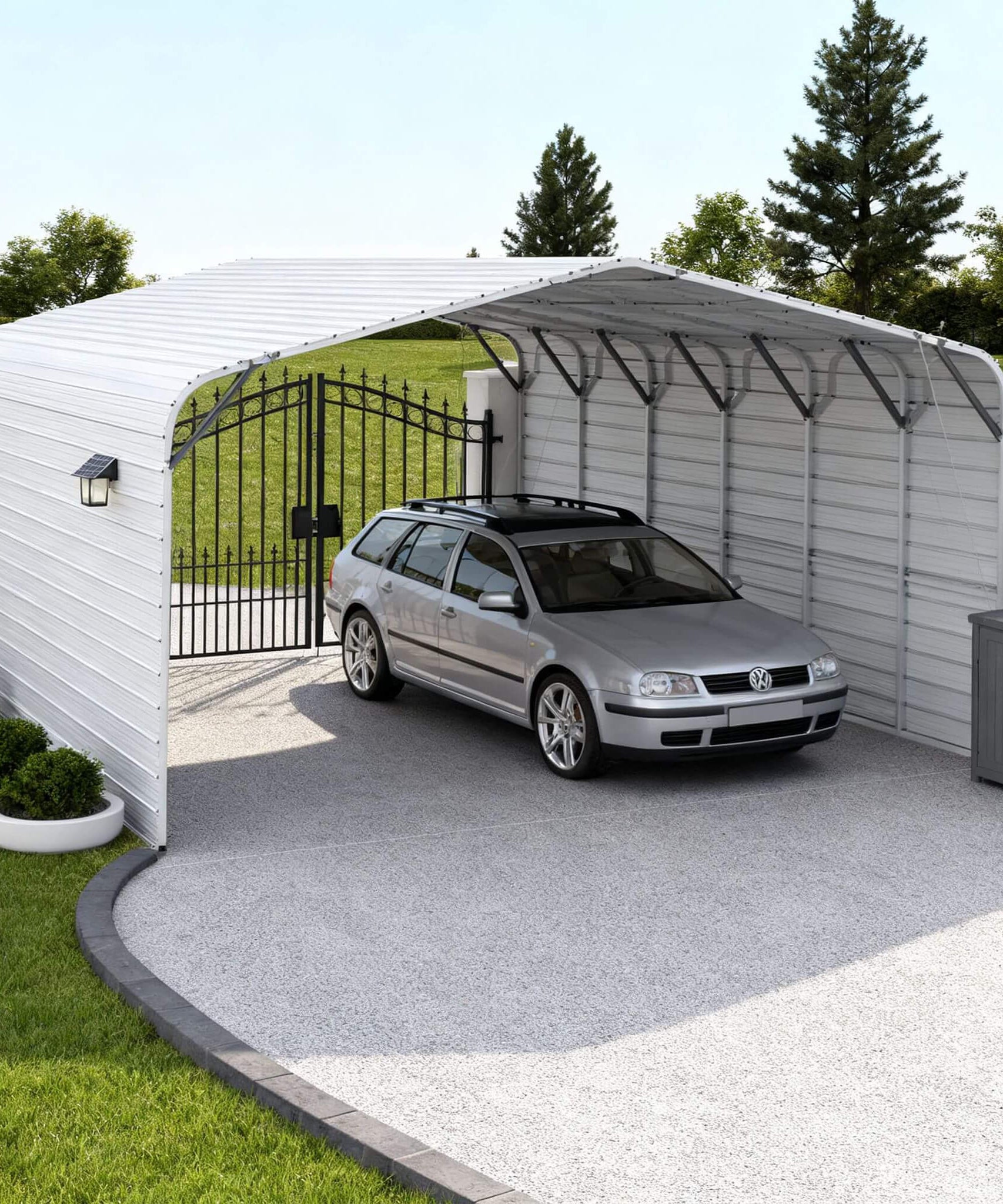 [20X30FT] Alora Heavy-Duty Outdoor Galvanized Steel Carport (SAK21596)