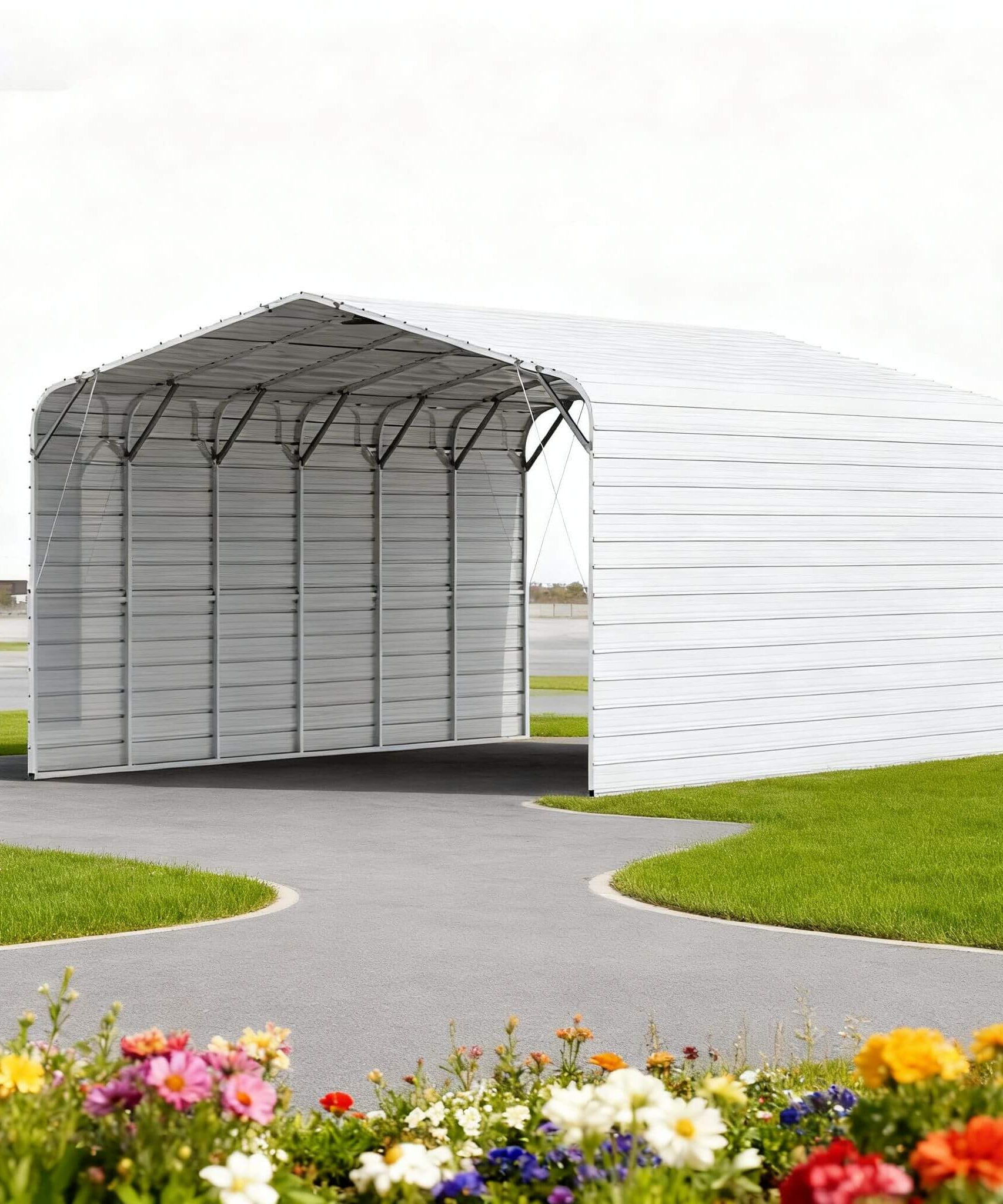 [20X30FT] Alora Heavy-Duty Outdoor Galvanized Steel Carport (SAK21596)