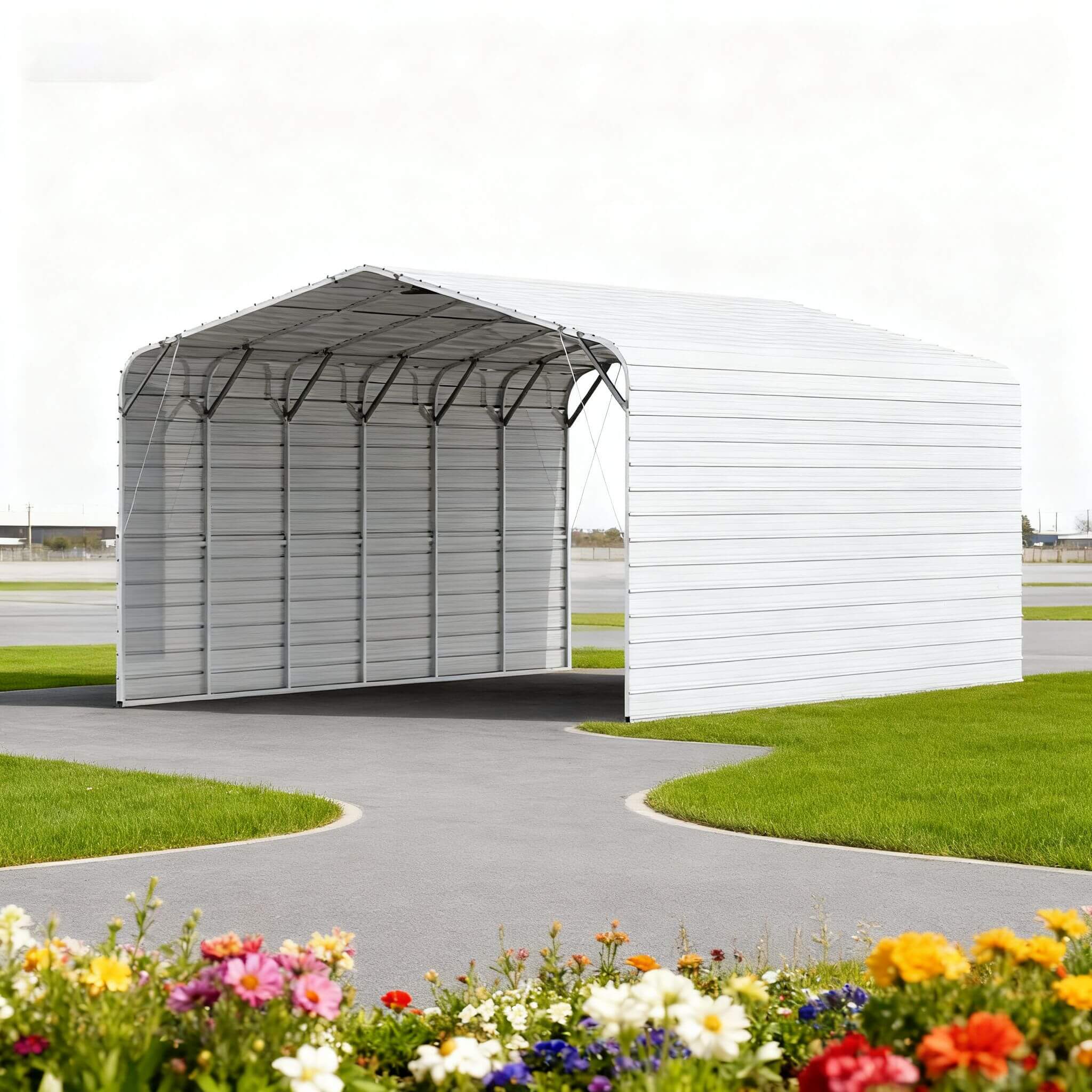 [20X30FT] Alora Heavy-Duty Outdoor Galvanized Steel Carport (SAK21596)