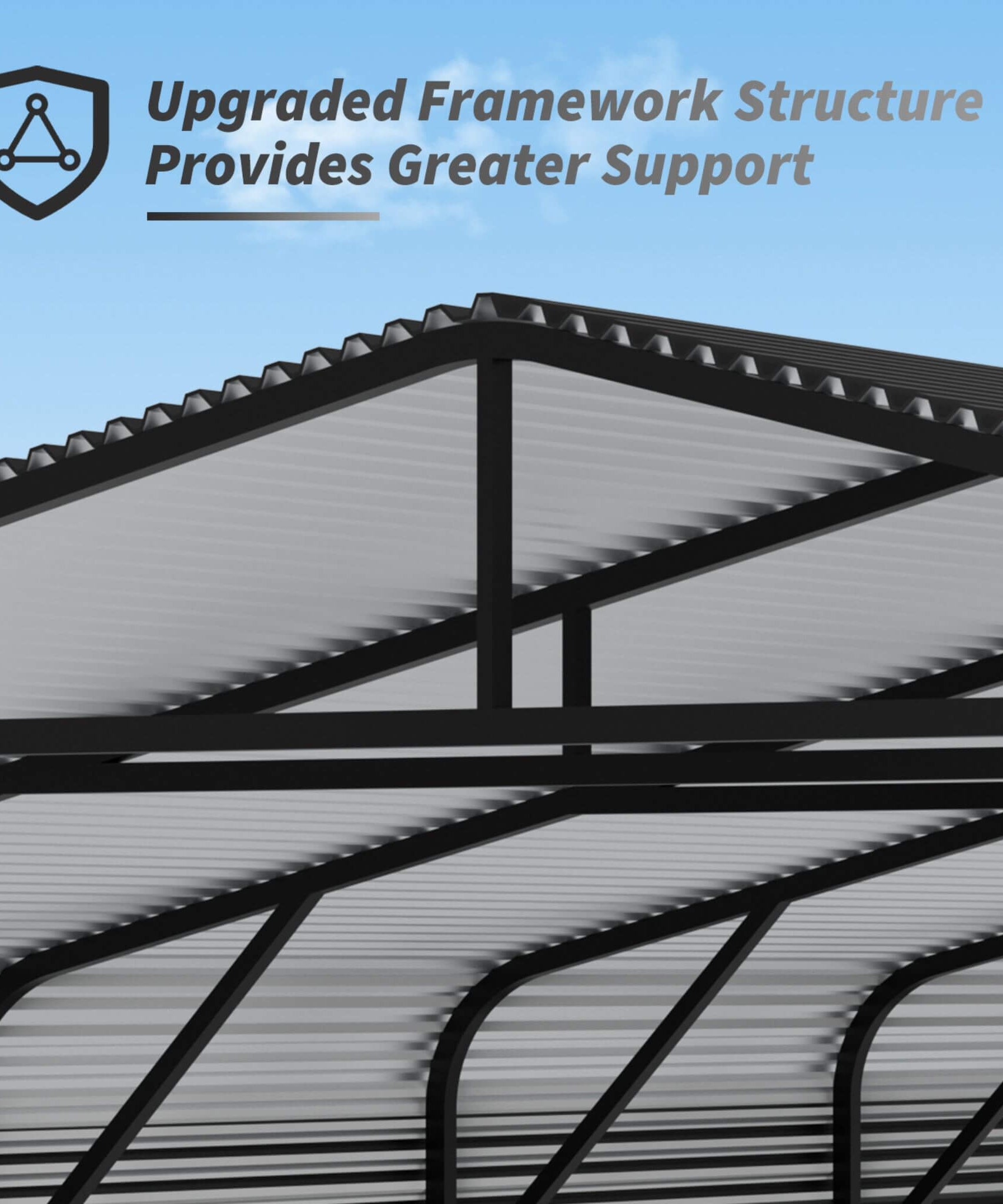 [20X30FT] Alora Heavy-Duty Wind-Resistant Steel Roof Carport With Triangular Frame (SAK94812)