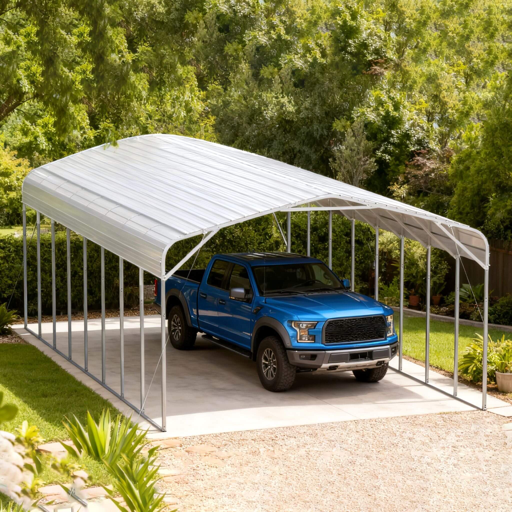 [20X40FT] Alora Heavy-Duty Outdoor High-Clearance Metal Carport (SAK67509)