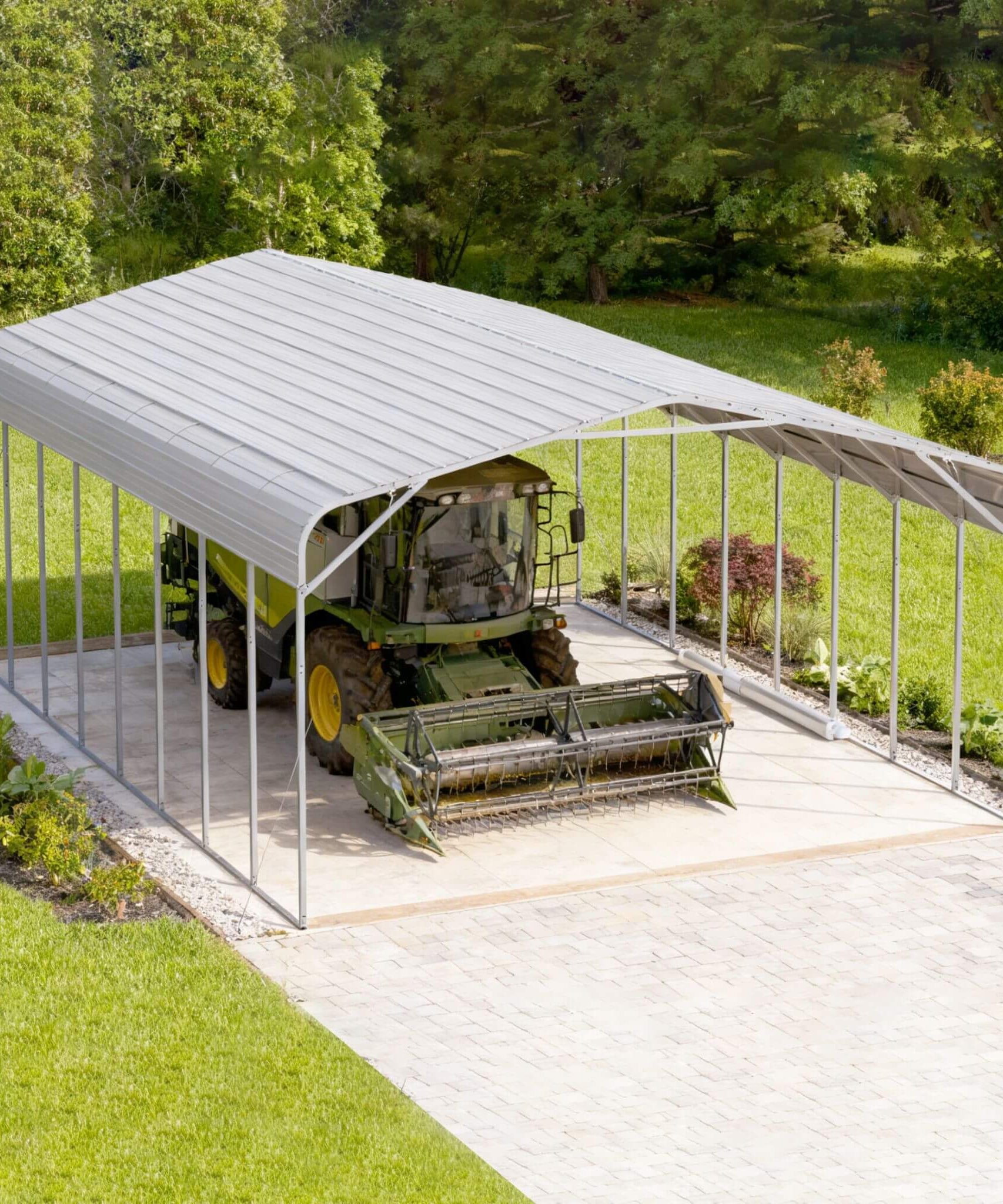 [20X40FT] Alora Heavy-Duty Outdoor High-Clearance Metal Carport (SAK67509)