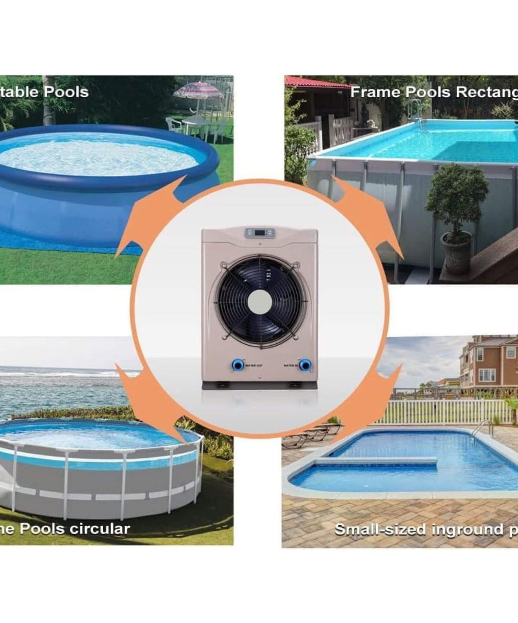 21-Inch Heavy-Duty 5K Gallons Electric Home Above And Inground Swimming Pool Heater Pump (SAK94751)