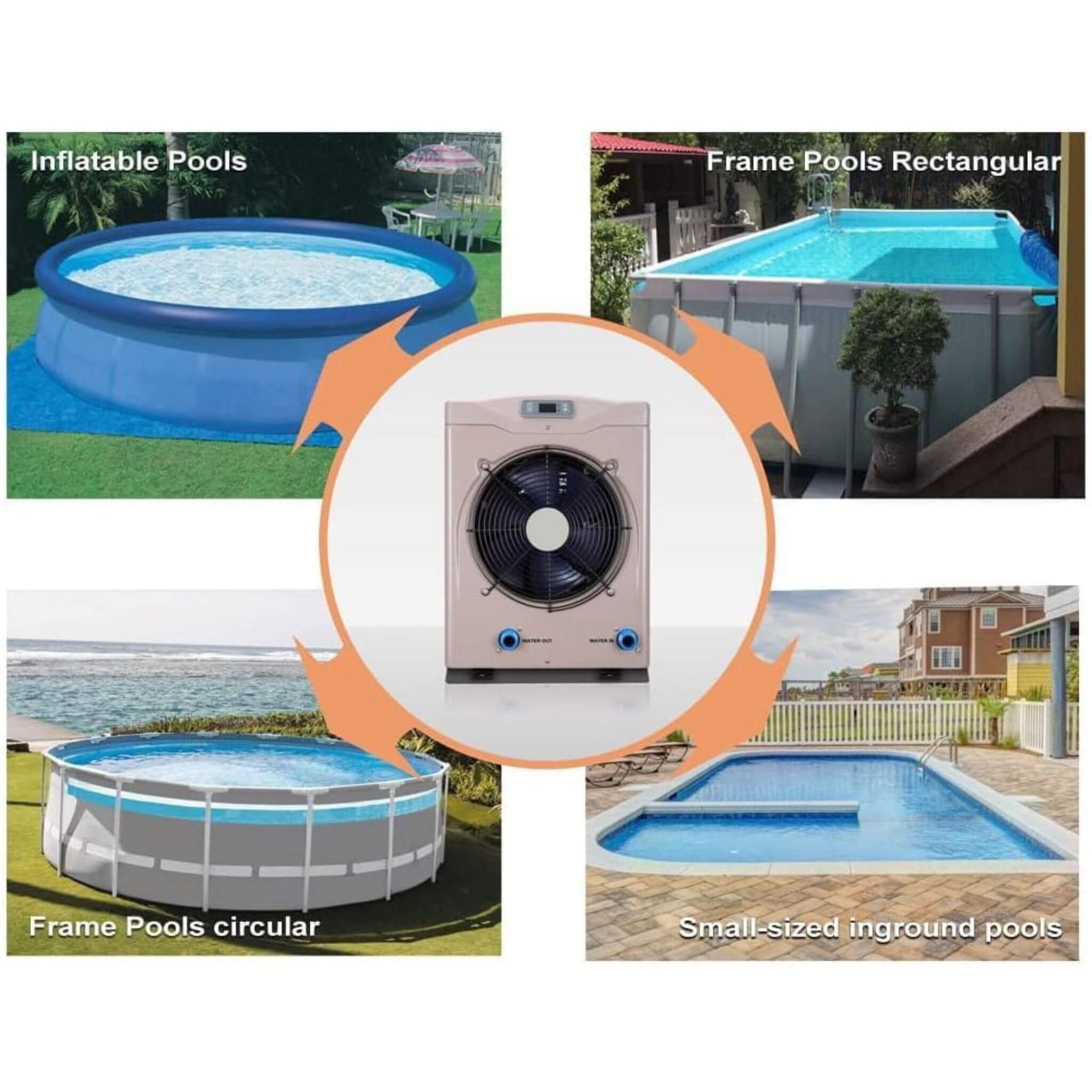 21-Inch Heavy-Duty 5K Gallons Electric Home Above And Inground Swimming Pool Heater Pump (SAK94751)