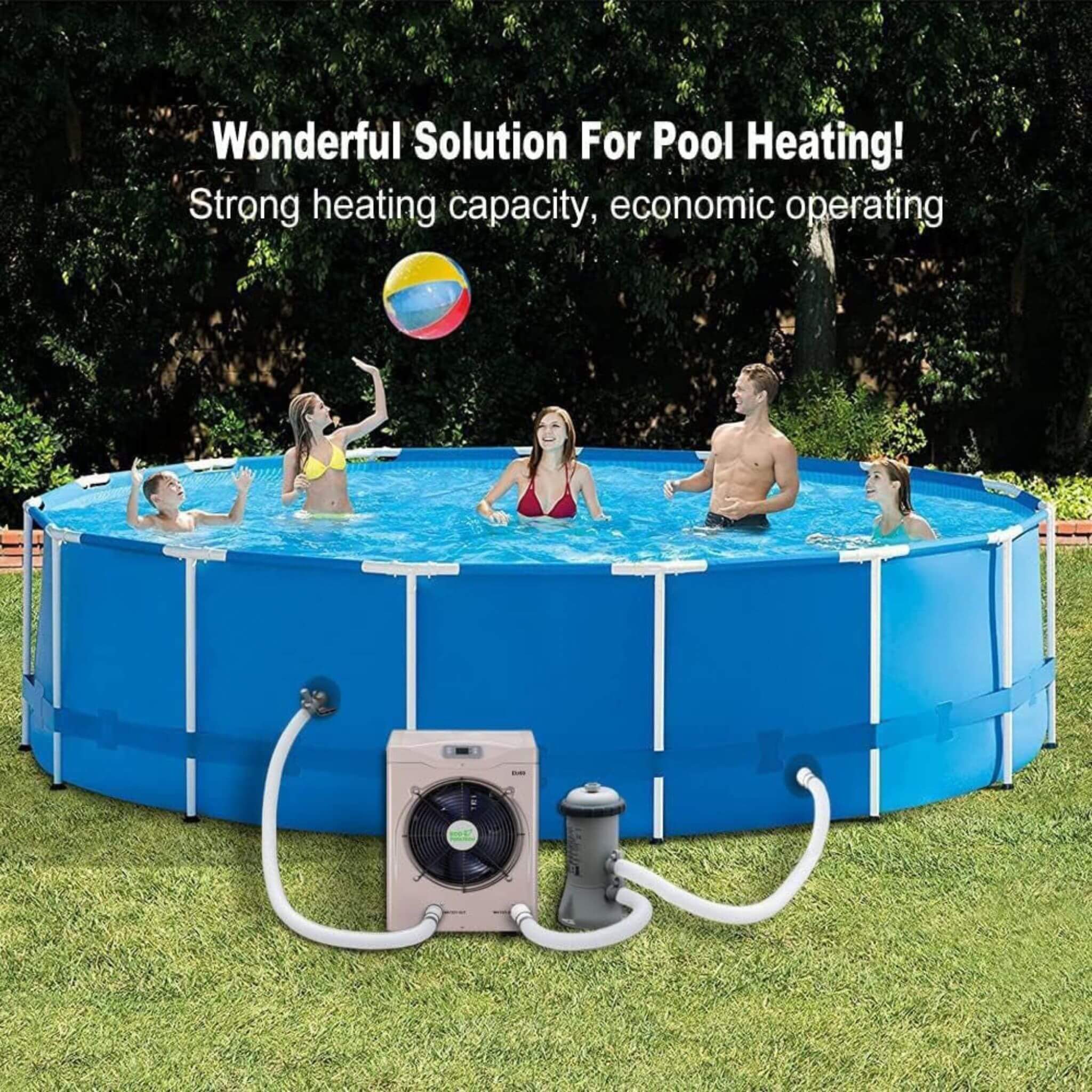 21-Inch Heavy-Duty 5K Gallons Electric Home Above And Inground Swimming Pool Heater Pump (SAK94751)