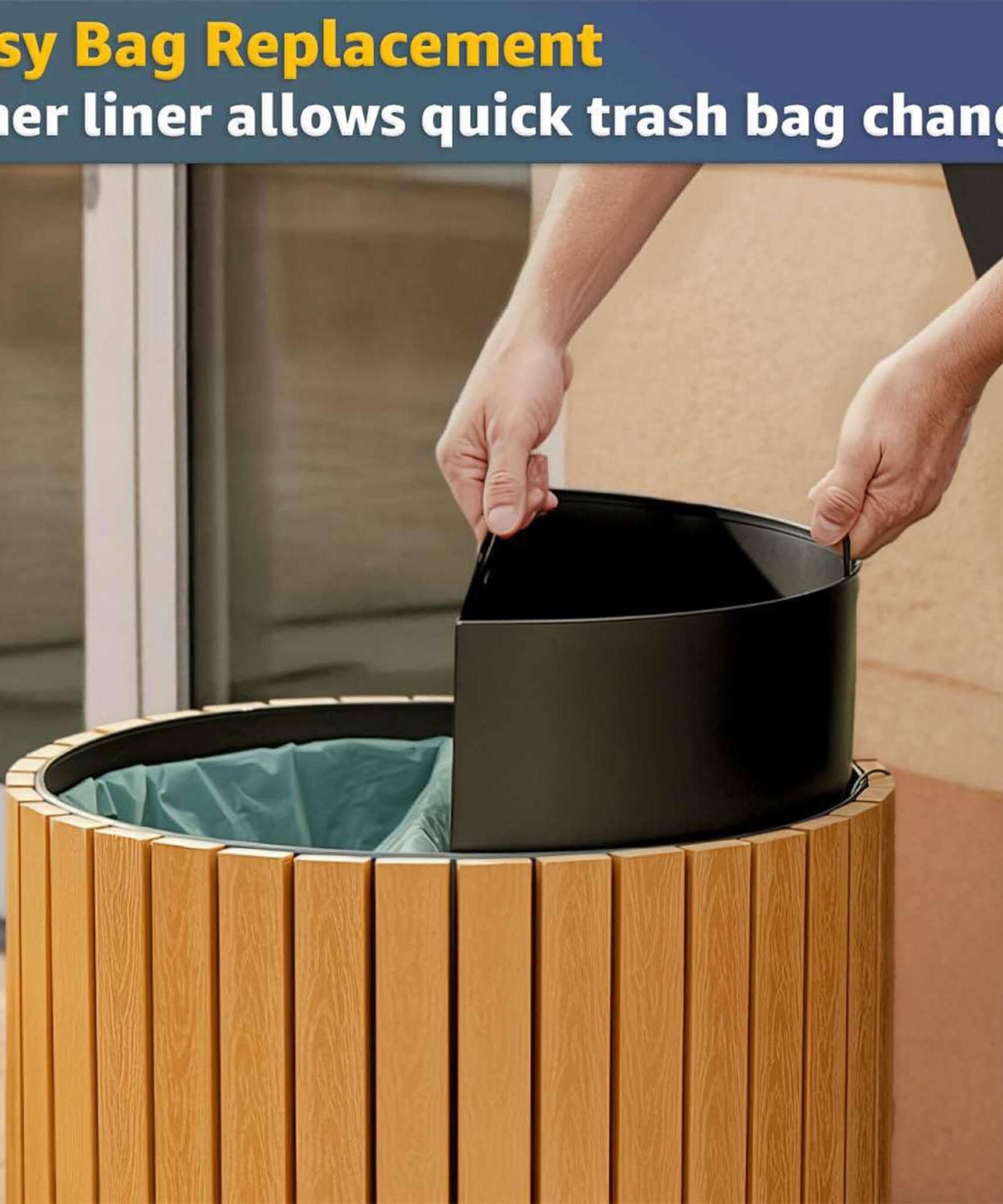 22-Gallon Heavy-Duty Commercial Outdoor Round Two-Stream Trash Can (SAK59821)