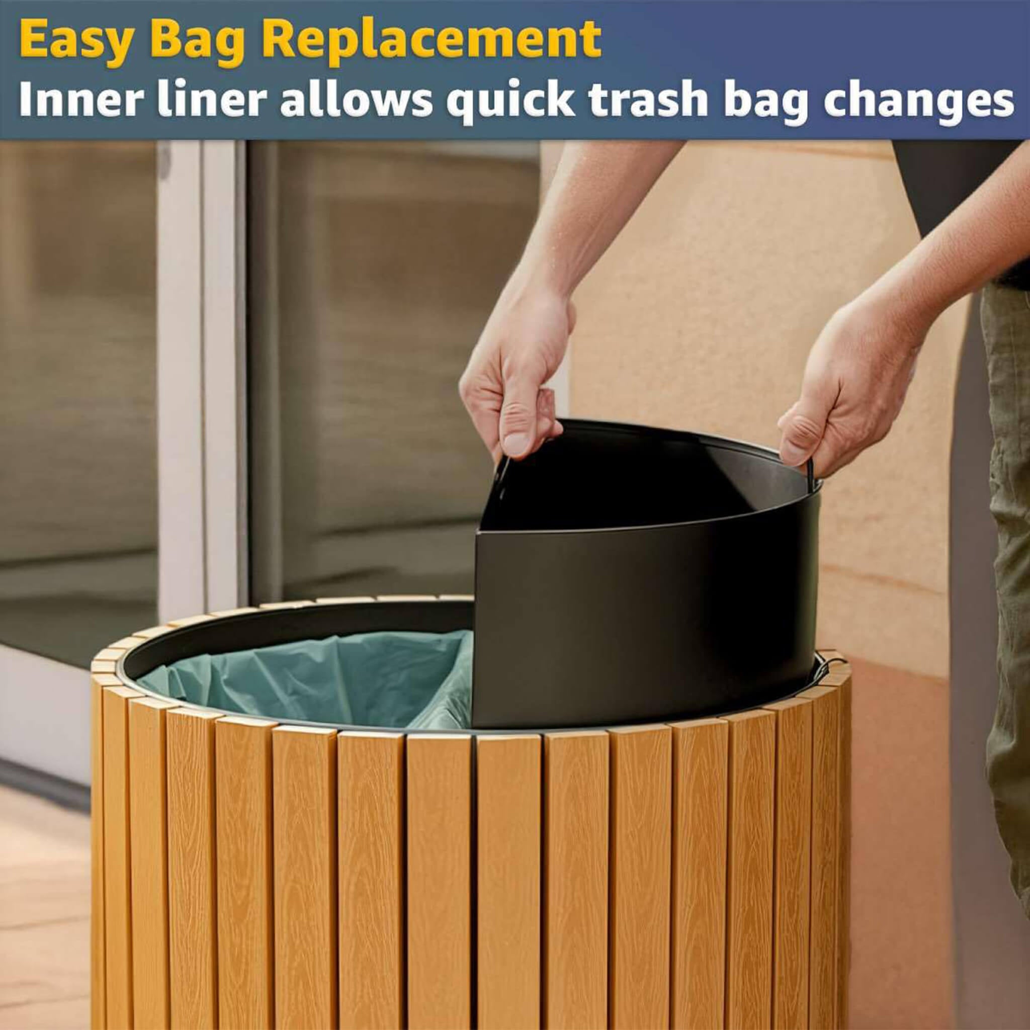 22-Gallon Heavy-Duty Commercial Outdoor Round Two-Stream Trash Can (SAK59821)
