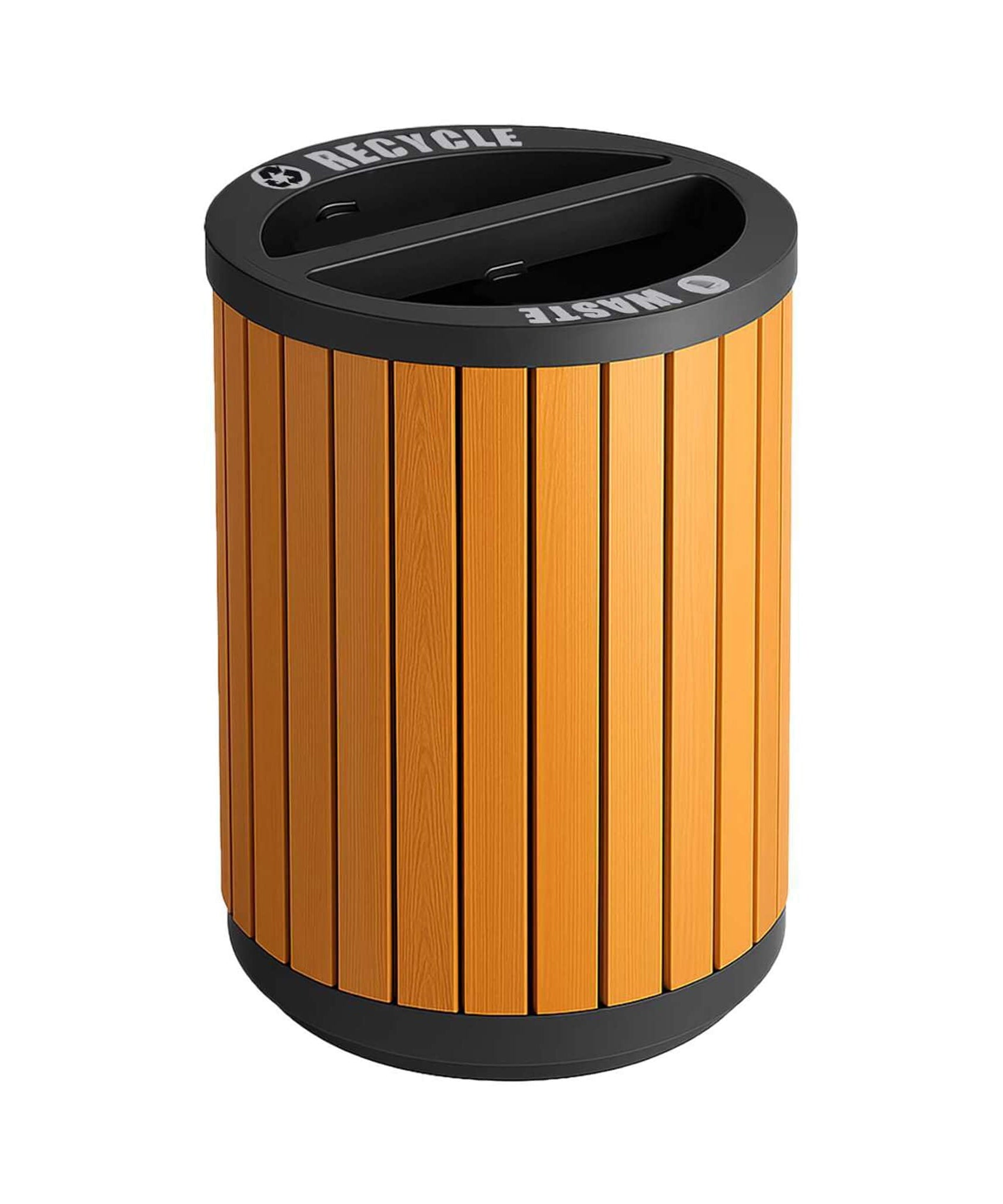 22-Gallon Heavy-Duty Commercial Outdoor Round Two-Stream Trash Can (SAK59821)