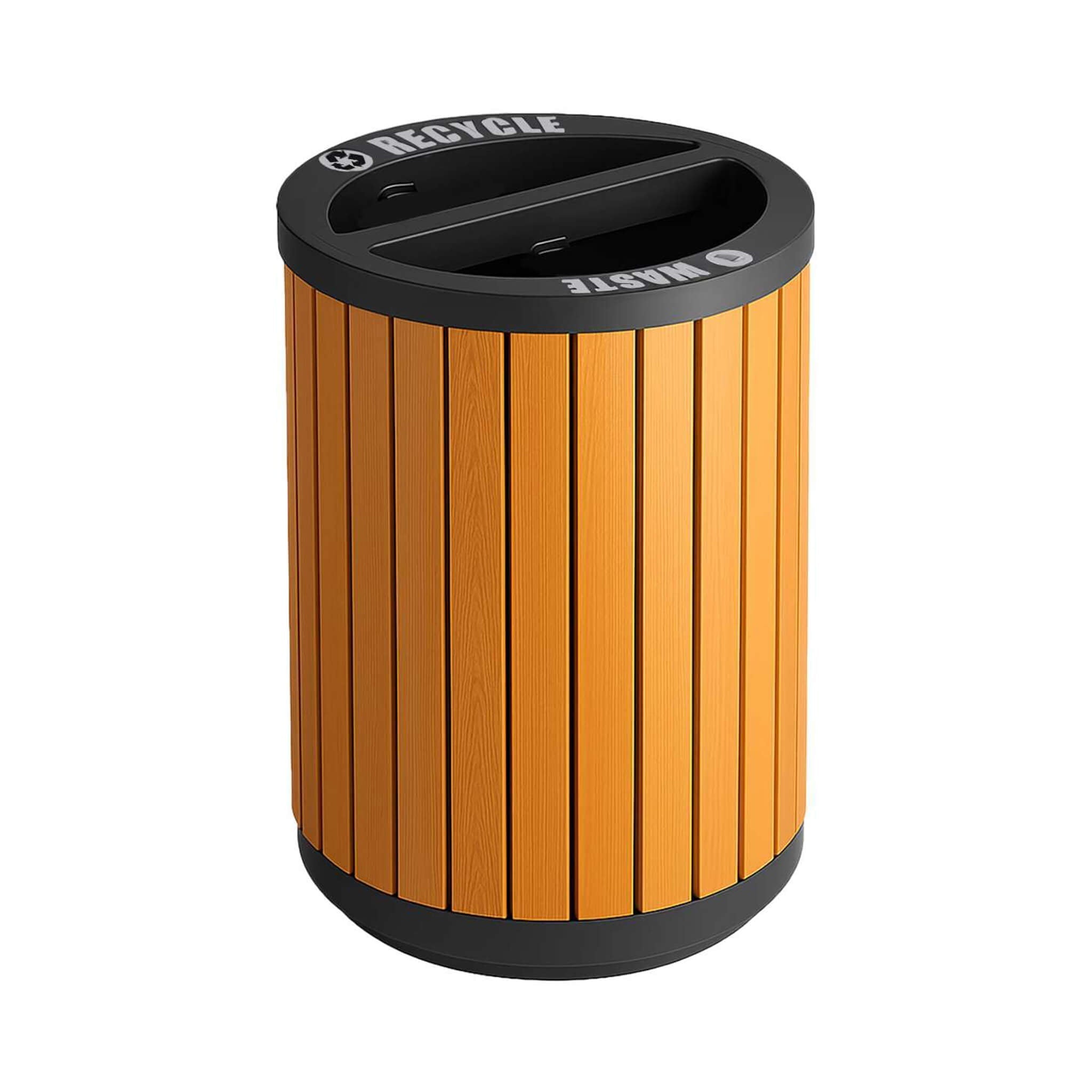 22-Gallon Heavy-Duty Commercial Outdoor Round Two-Stream Trash Can (SAK59821)