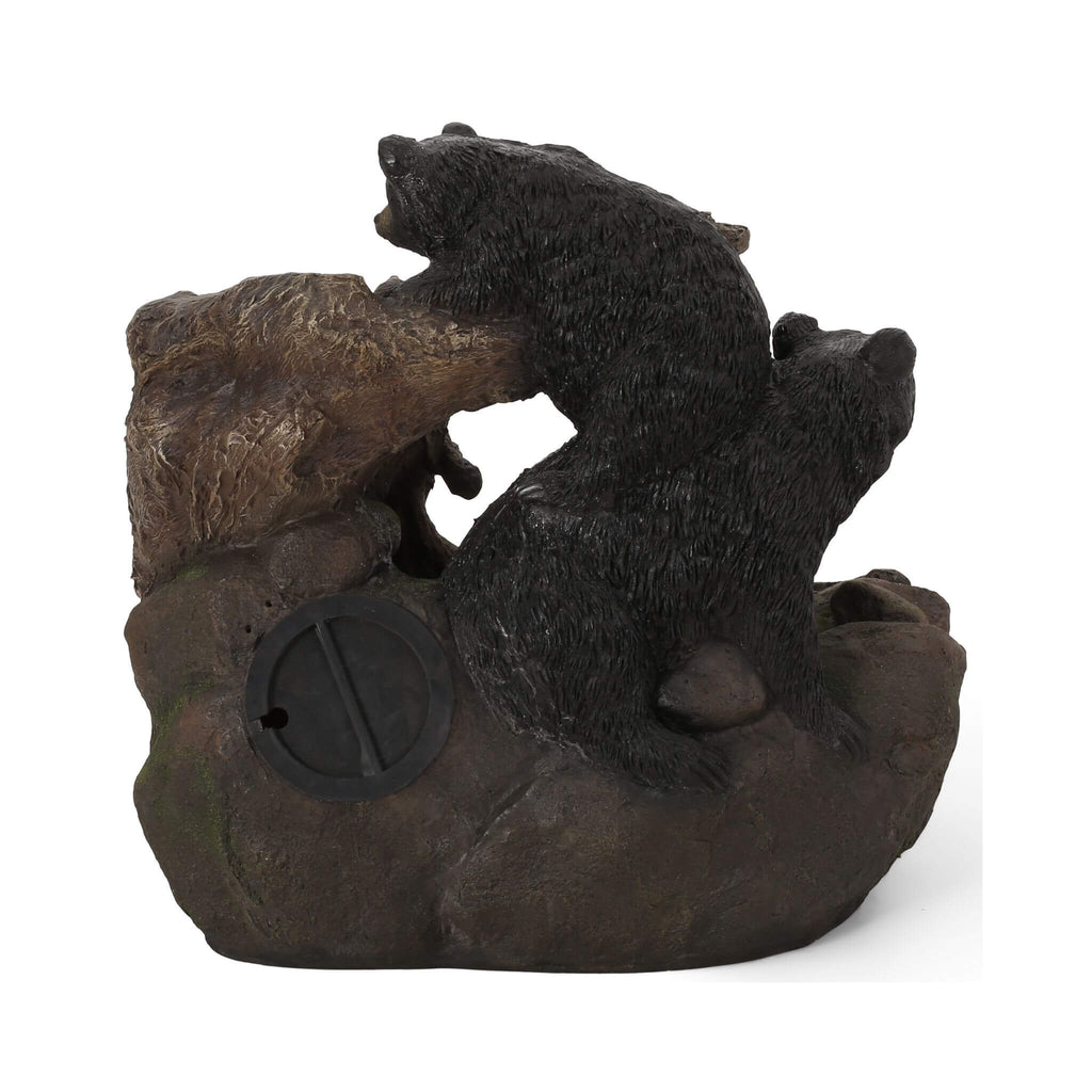 [CLEARANCE] Alora 22-Inch Weather-Resistant Outdoor Bears On A Log Floor Fountain With LED Lights (SAK77651)