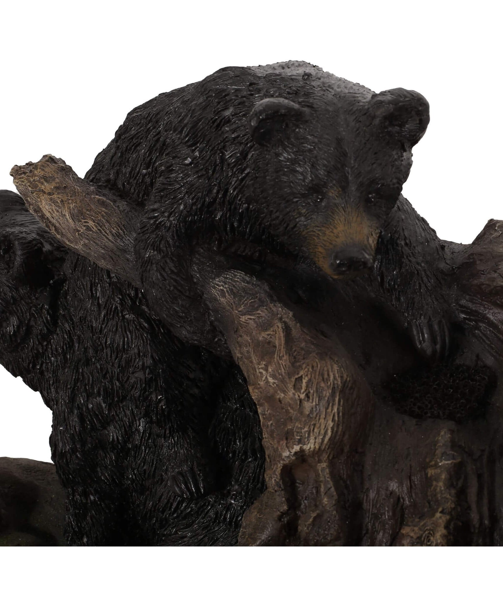 [CLEARANCE] Alora 22-Inch Weather-Resistant Outdoor Bears On A Log Floor Fountain With LED Lights (SAK77651)