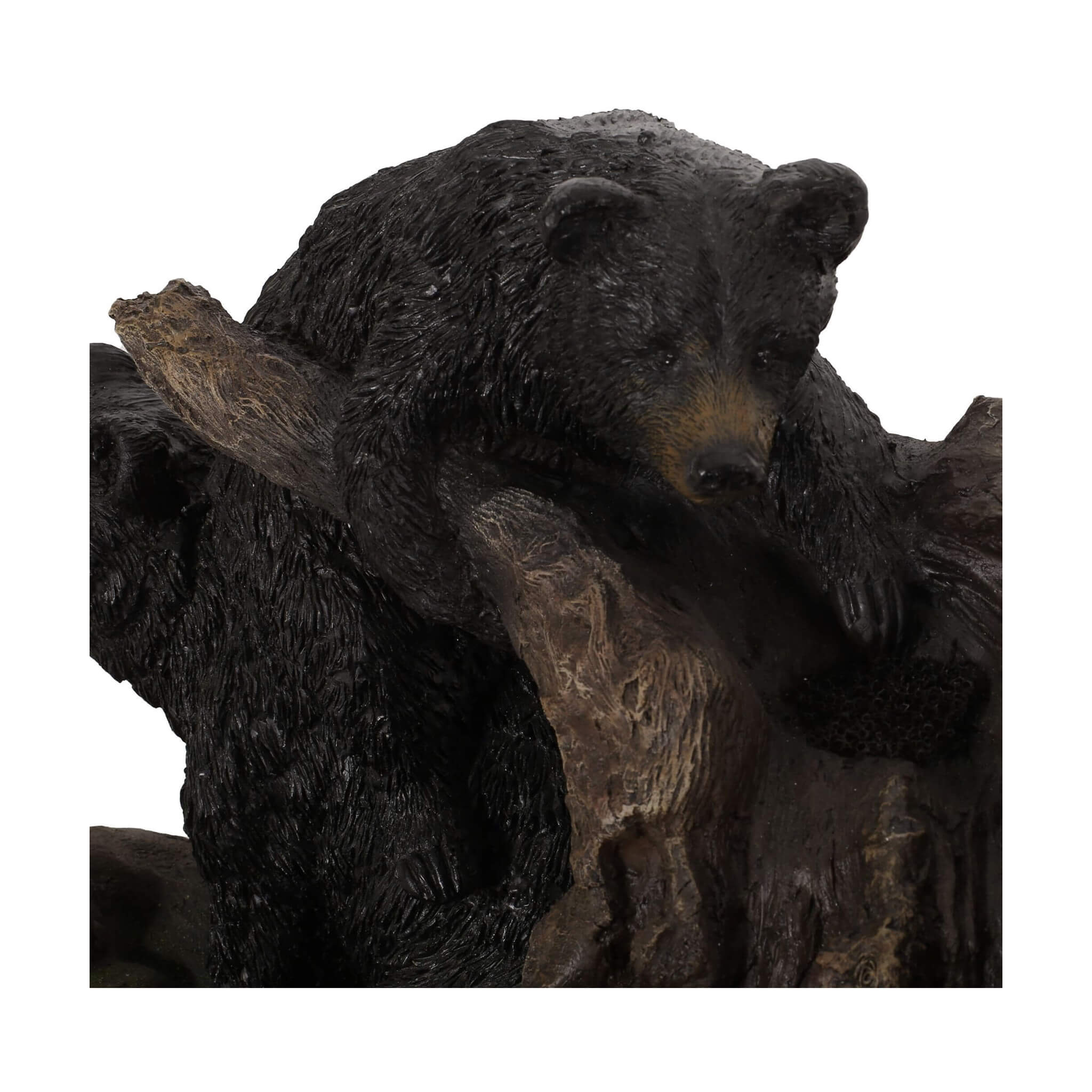 [CLEARANCE] Alora 22-Inch Weather-Resistant Outdoor Bears On A Log Floor Fountain With LED Lights (SAK77651)