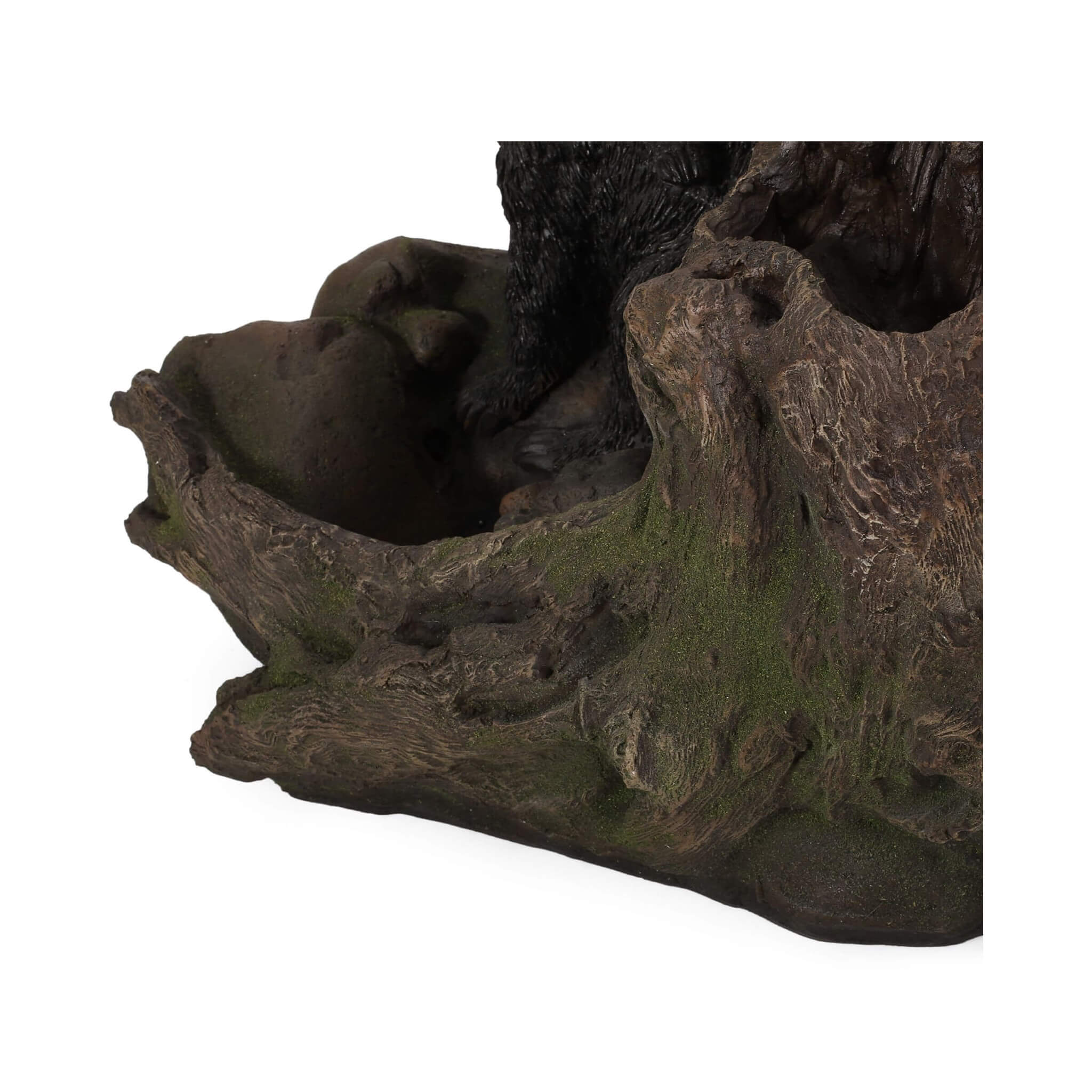 [CLEARANCE] Alora 22-Inch Weather-Resistant Outdoor Bears On A Log Floor Fountain With LED Lights (SAK77651)