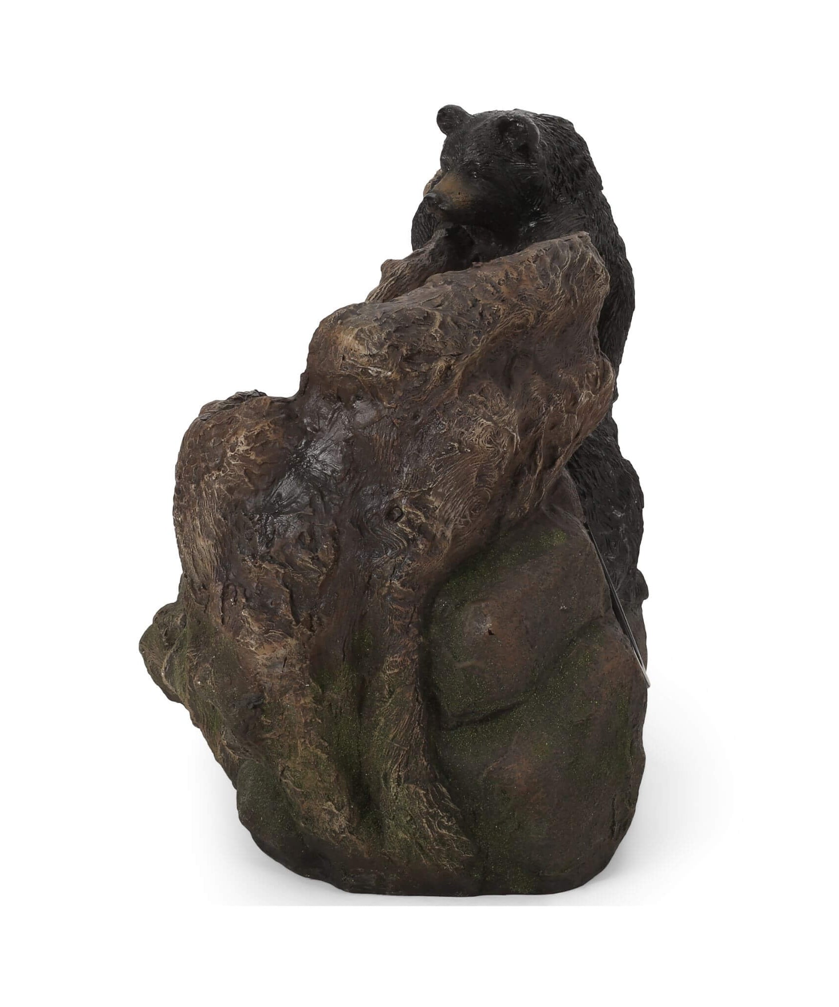 [CLEARANCE] Alora 22-Inch Weather-Resistant Outdoor Bears On A Log Floor Fountain With LED Lights (SAK77651)