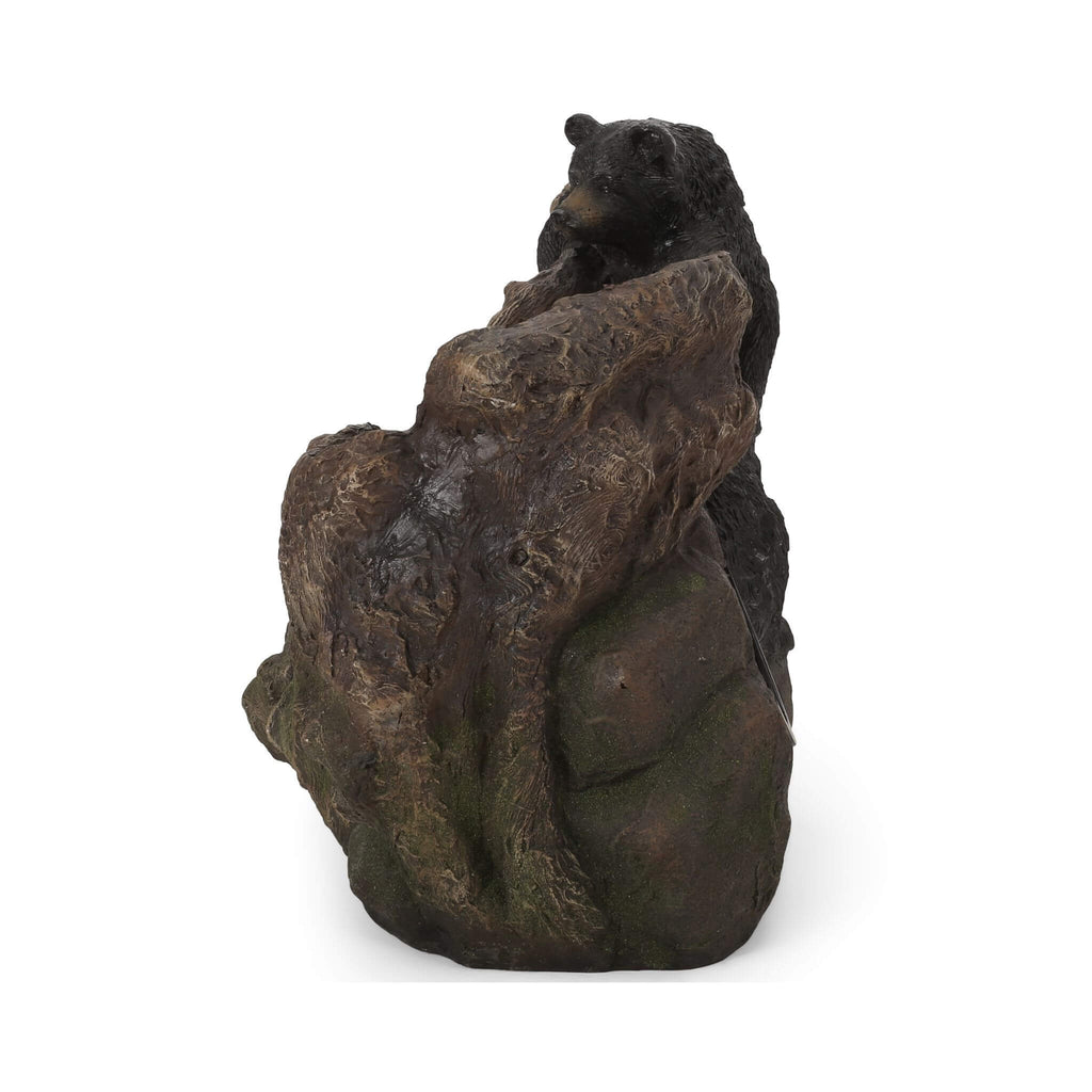 [CLEARANCE] Alora 22-Inch Weather-Resistant Outdoor Bears On A Log Floor Fountain With LED Lights (SAK77651)