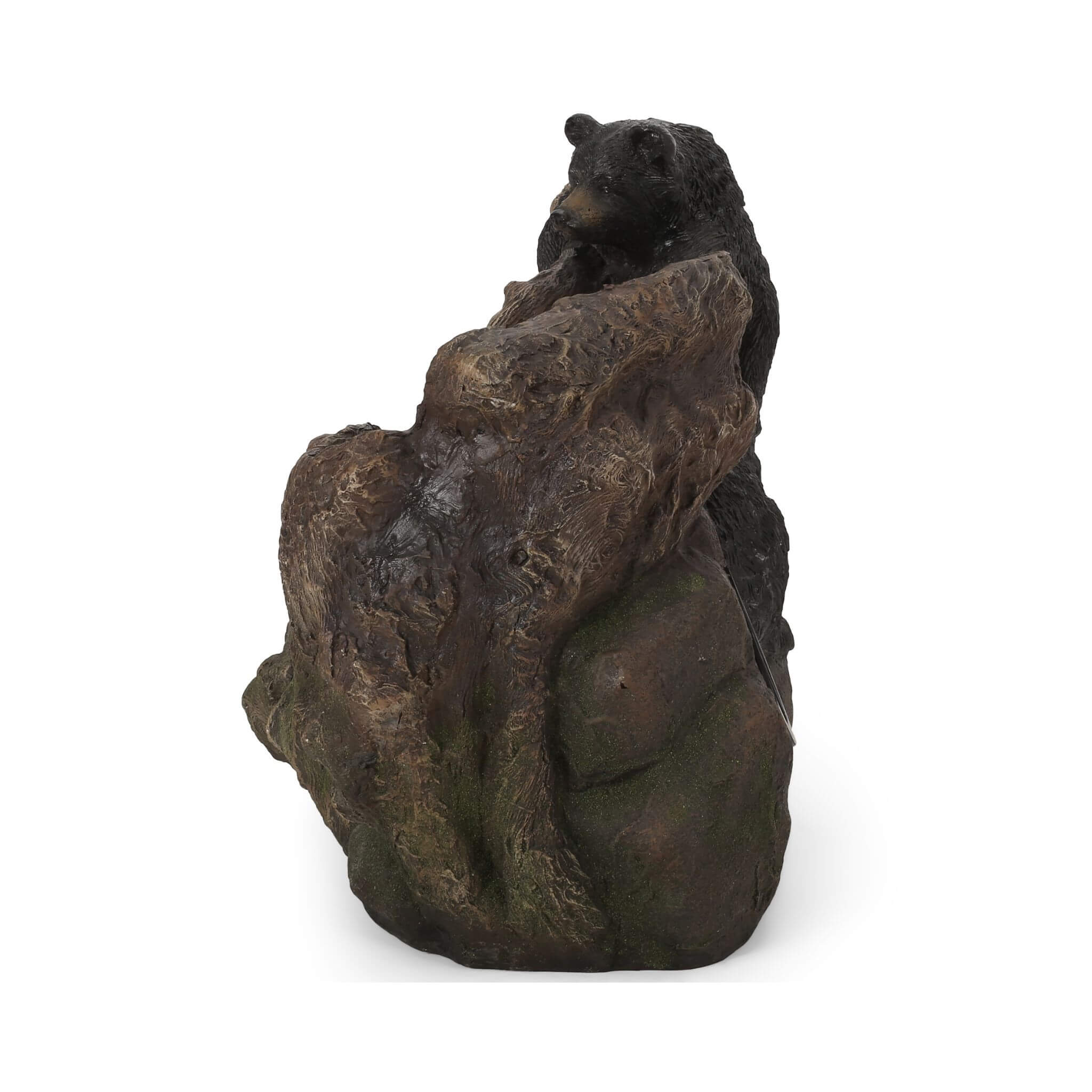 [CLEARANCE] Alora 22-Inch Weather-Resistant Outdoor Bears On A Log Floor Fountain With LED Lights (SAK77651)