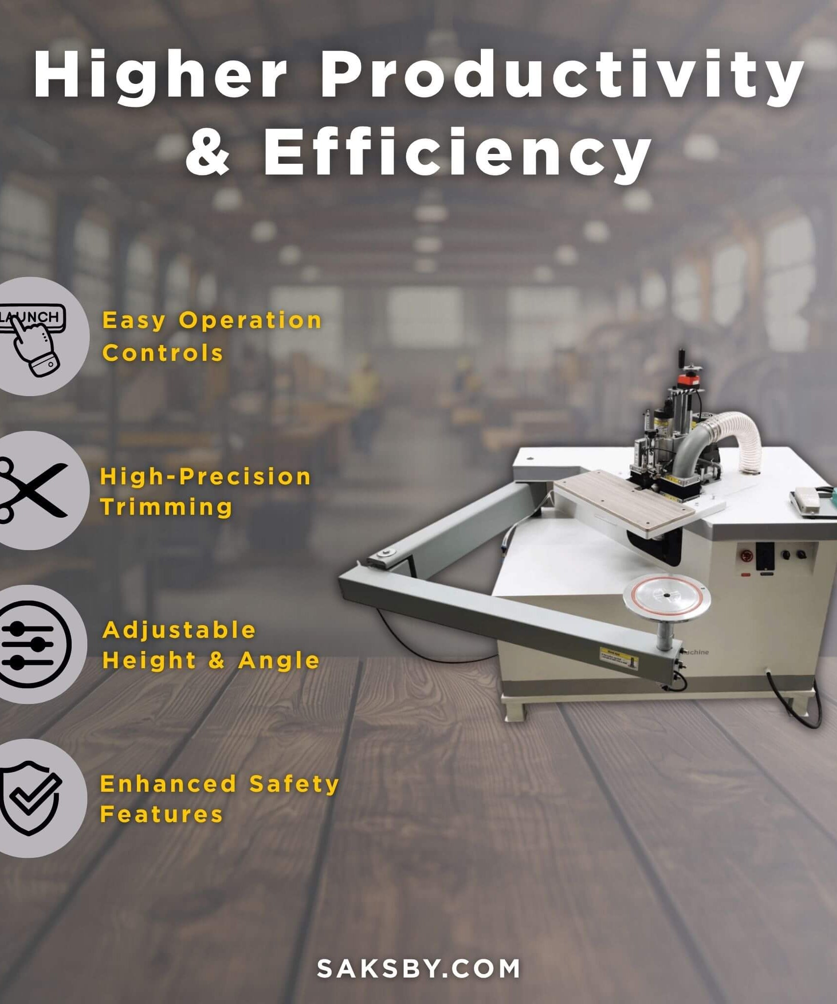 220V Curved Edge Trimming Machine With Foldable Arm (SAK60739)