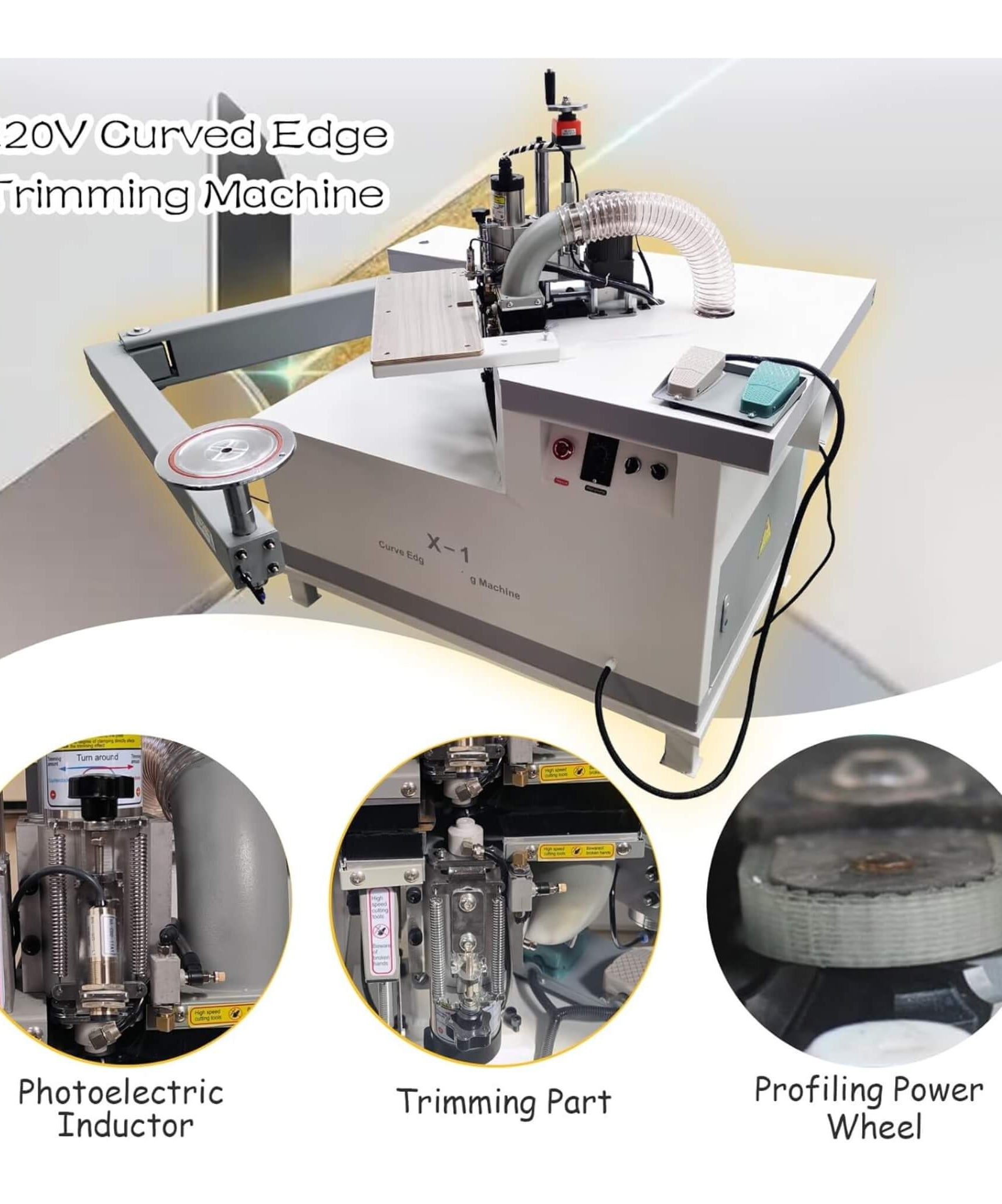 220V Curved Edge Trimming Machine With Foldable Arm (SAK60739)
