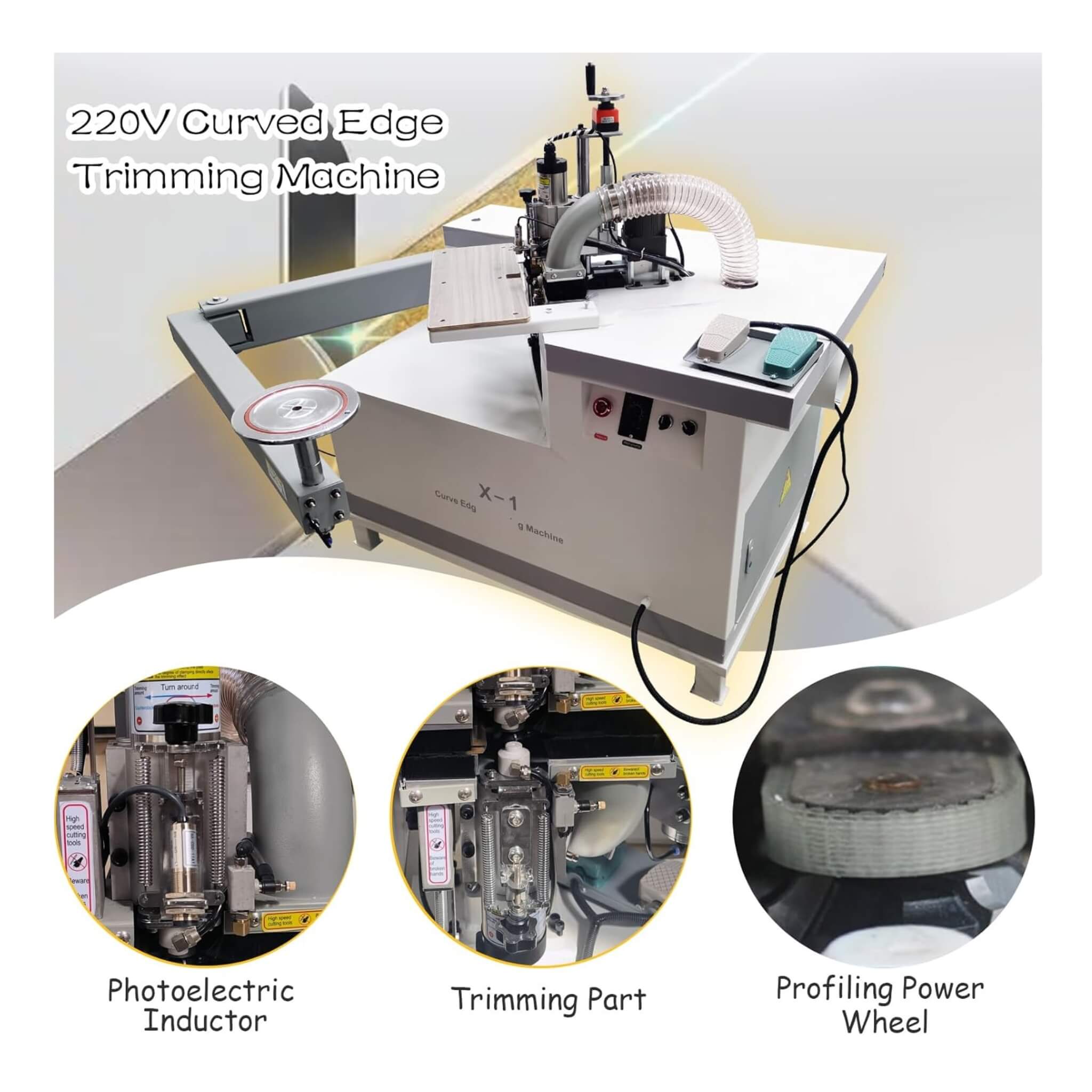 220V Curved Edge Trimming Machine With Foldable Arm (SAK60739)