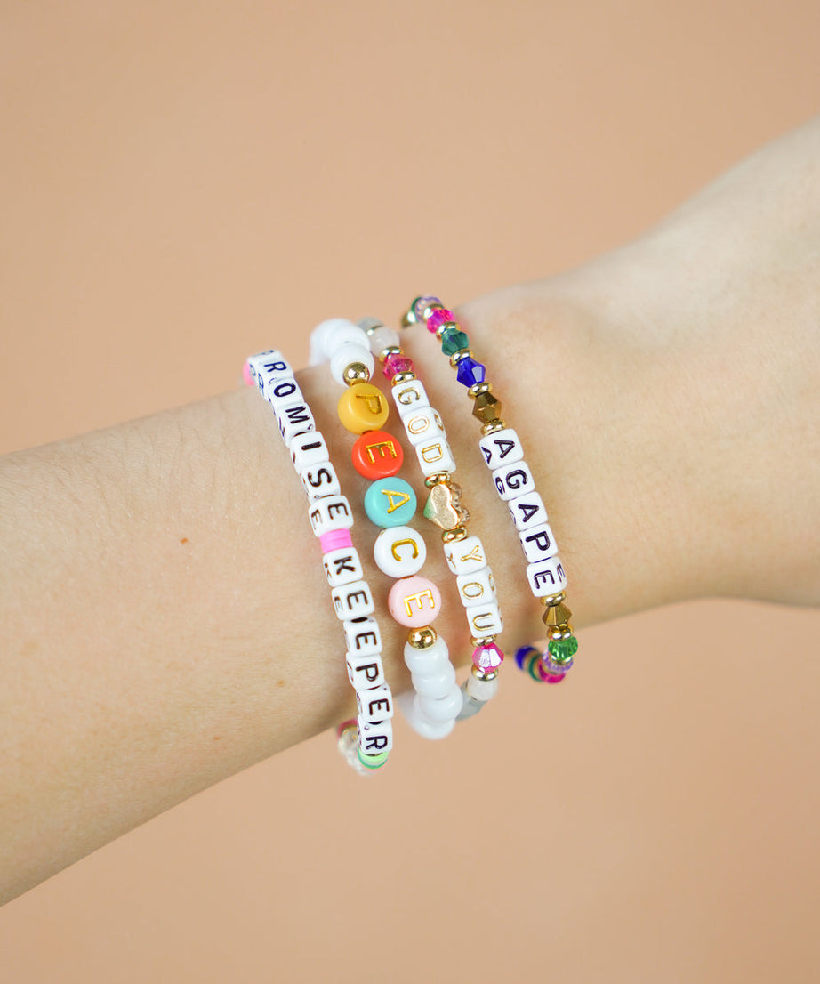 Frieden Buntes Buchstaben-Armband