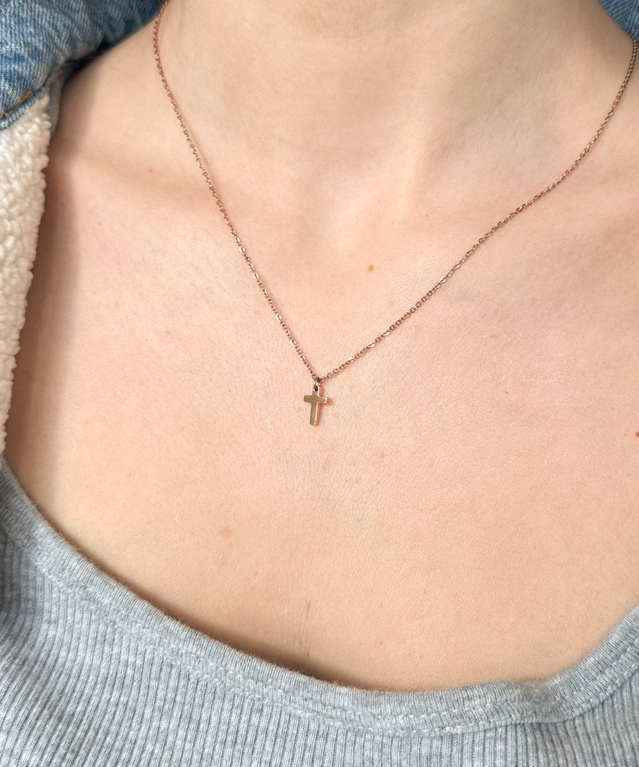 Rose Gold Cross Necklace
