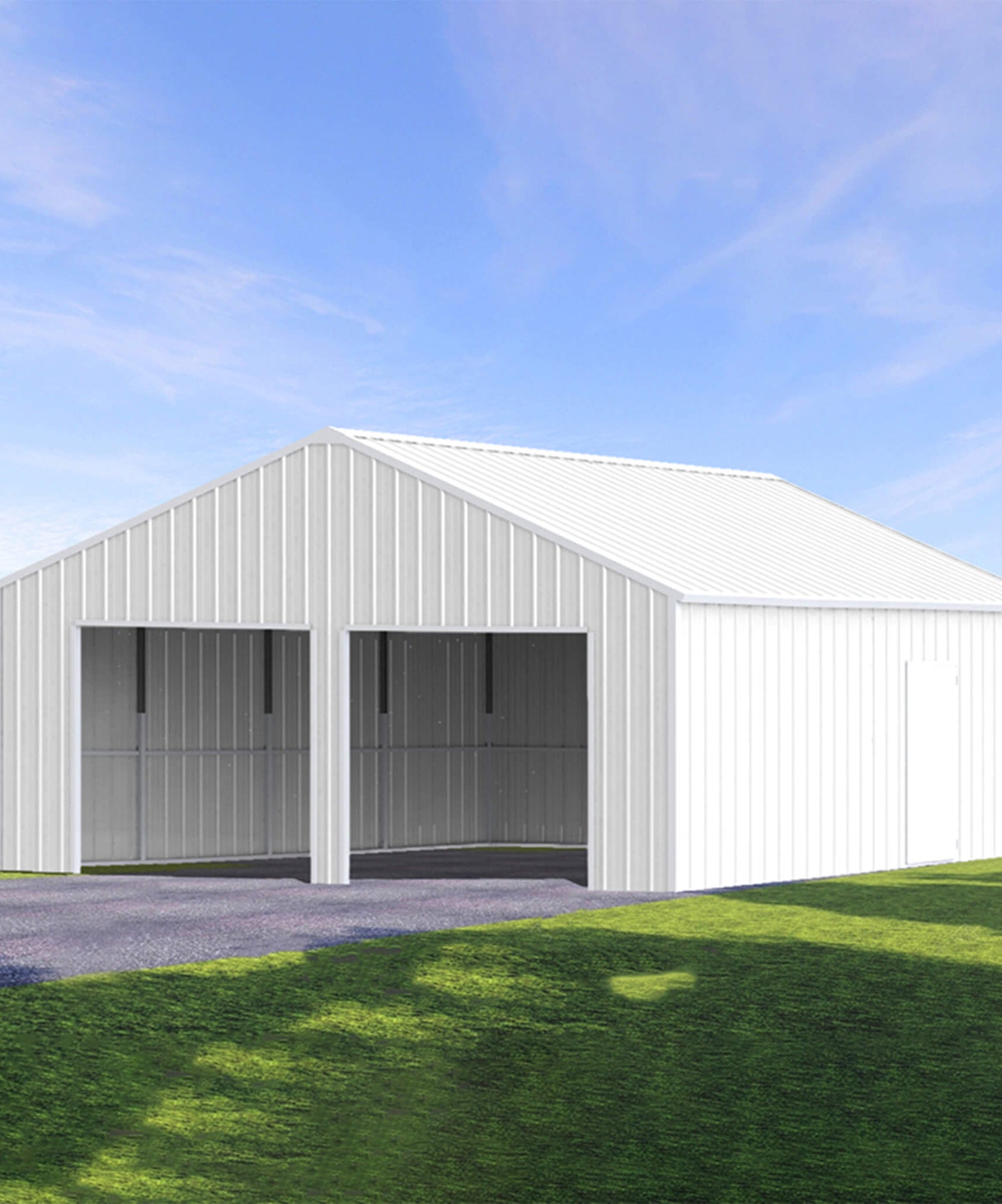 [22X23FT] Alora Heavy-Duty Double Garage Steel Barn Storage Shed (SAK94567)
