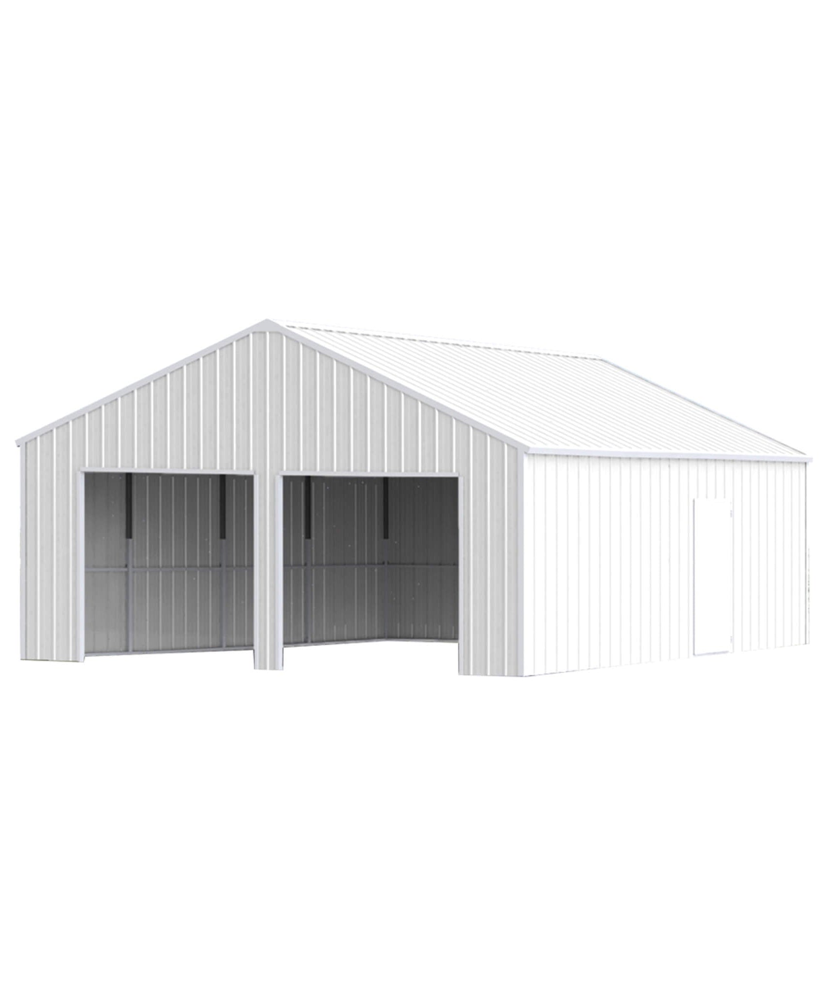 [22X23FT] Alora Heavy-Duty Double Garage Steel Barn Storage Shed (SAK94567)